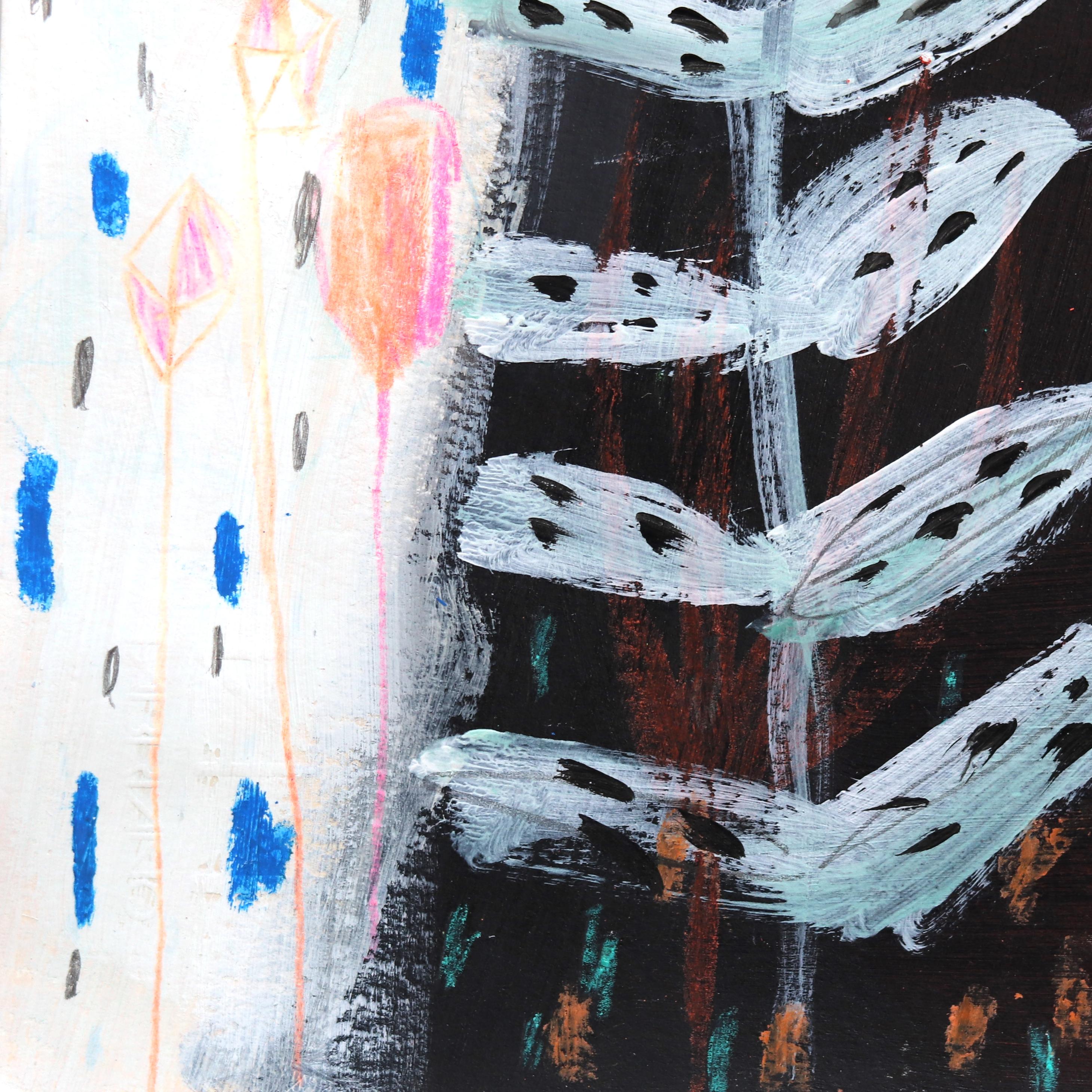 Fresh North Wind - Whimsical Fantasy Figurative Artwork on Paper For Sale 4