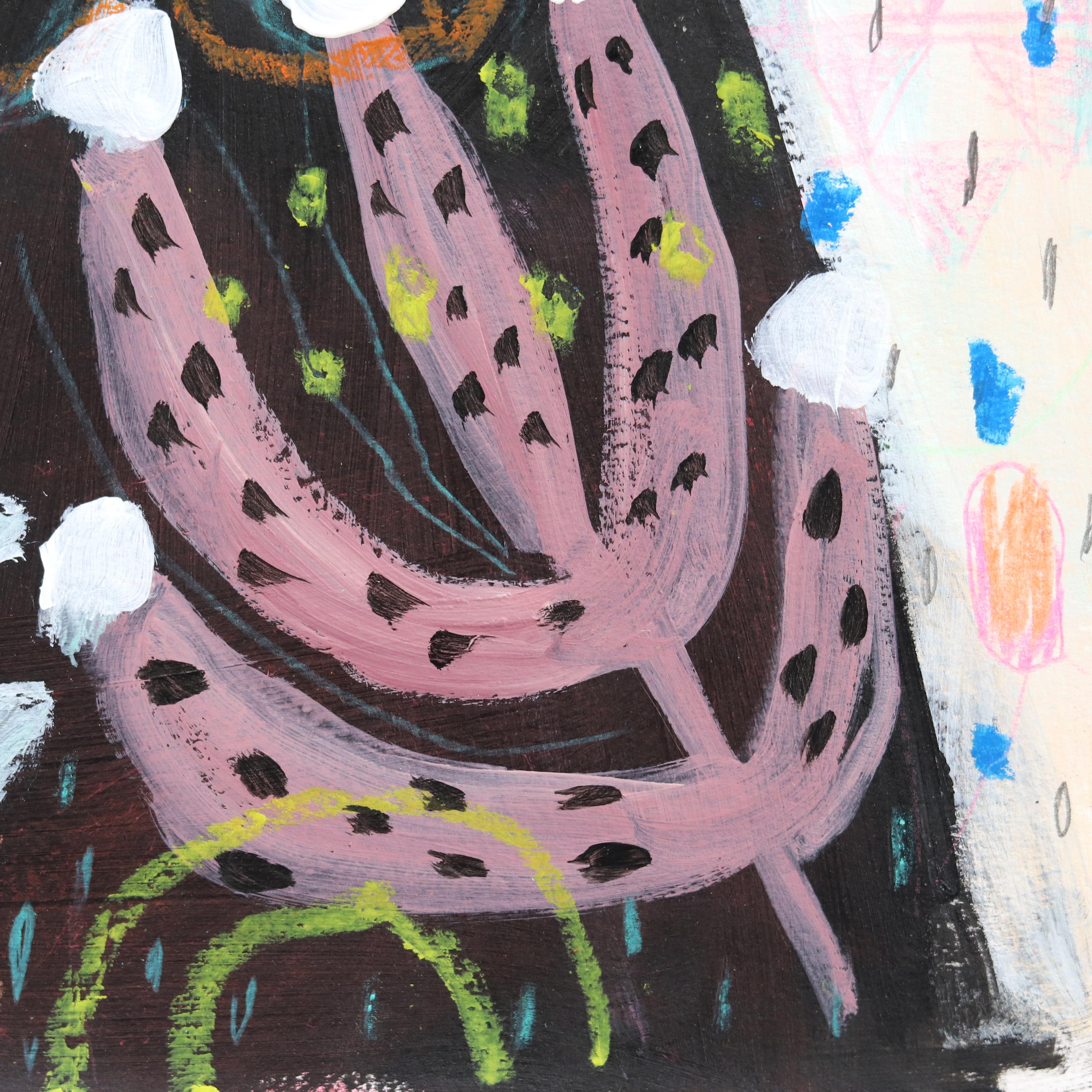 Fresh North Wind - Whimsical Fantasy Figurative Artwork on Paper For Sale 3