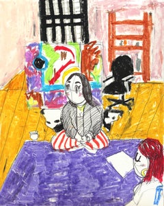Mel e Leslie - Opere figurative su carta dai colori vivaci Artista di Los Angeles