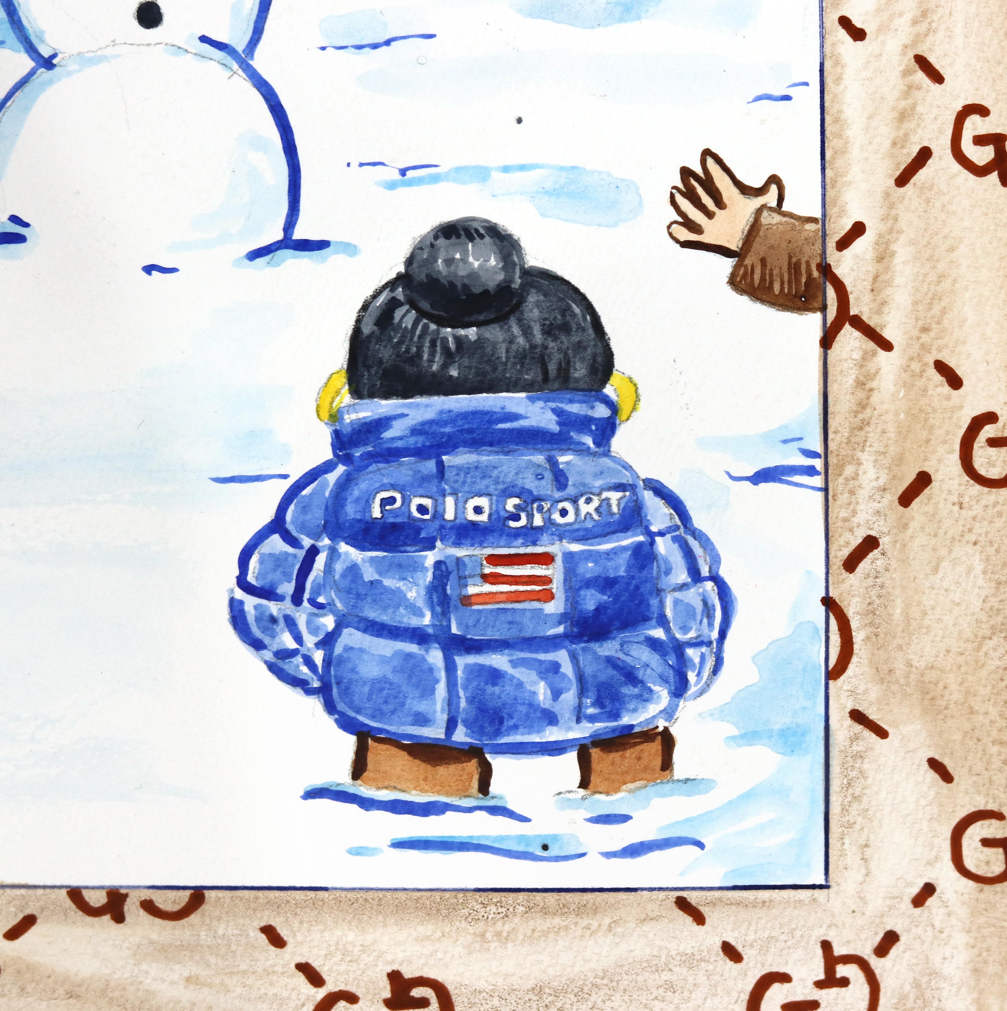 Looking for the East Atlanta Santa - Figurative Artwork d'inspiration d'hiver en vente 2