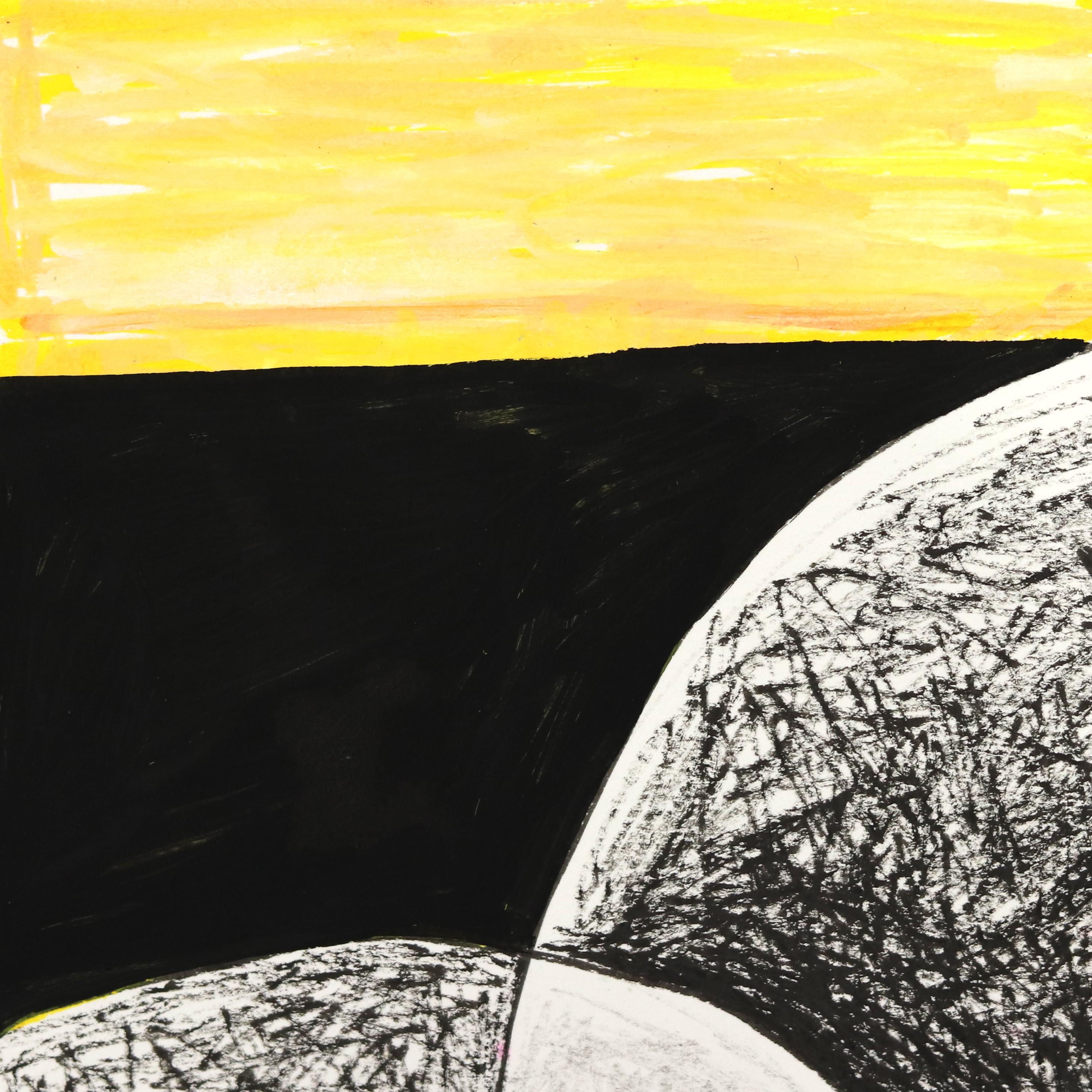 Diferencias  - Obra de Arte Original Abstracto Figurativo Amarillo sobre Papel - Painting Contemporáneo de Melissa Chalhoub