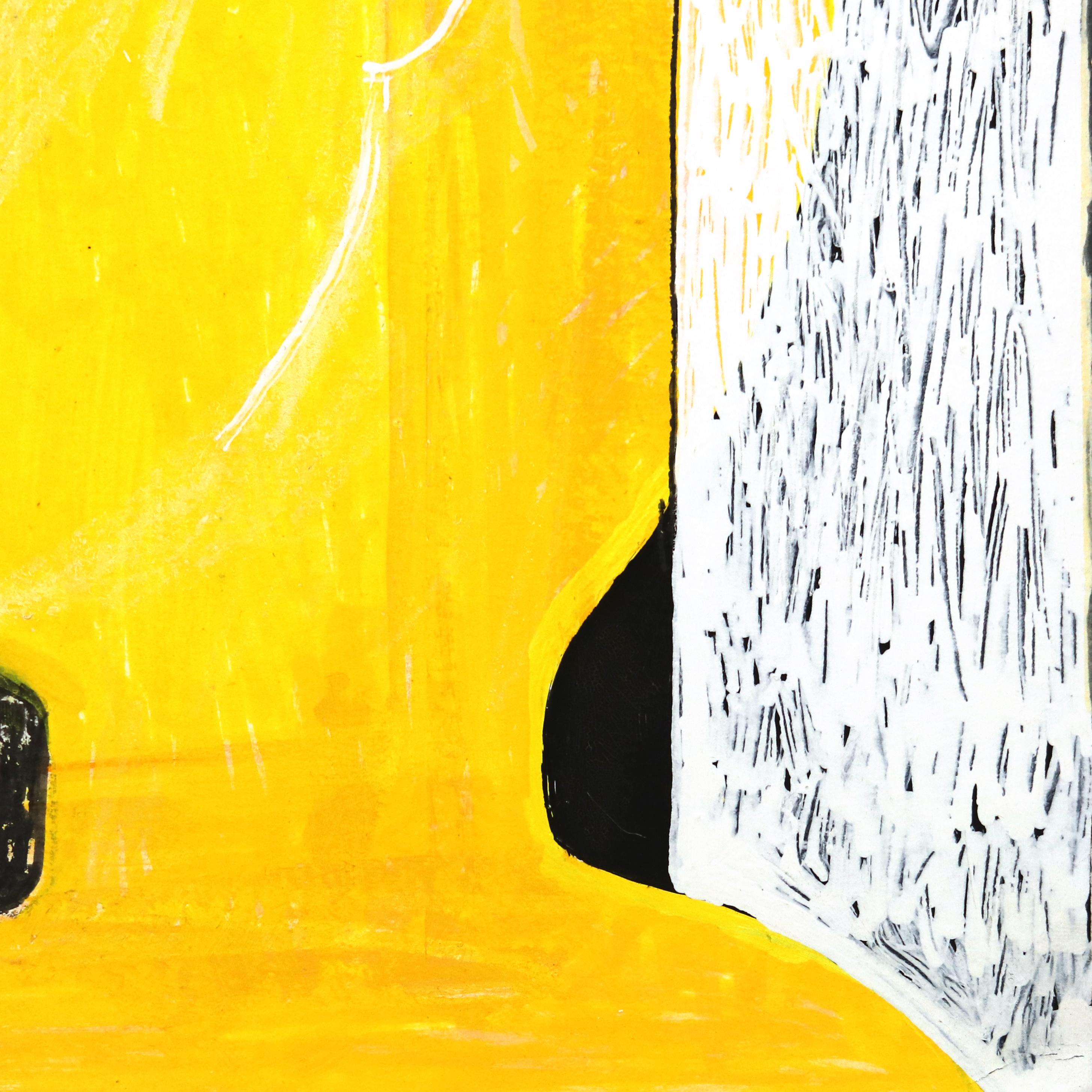 Diferencias  - Obra de Arte Original Abstracto Figurativo Amarillo sobre Papel en venta 2