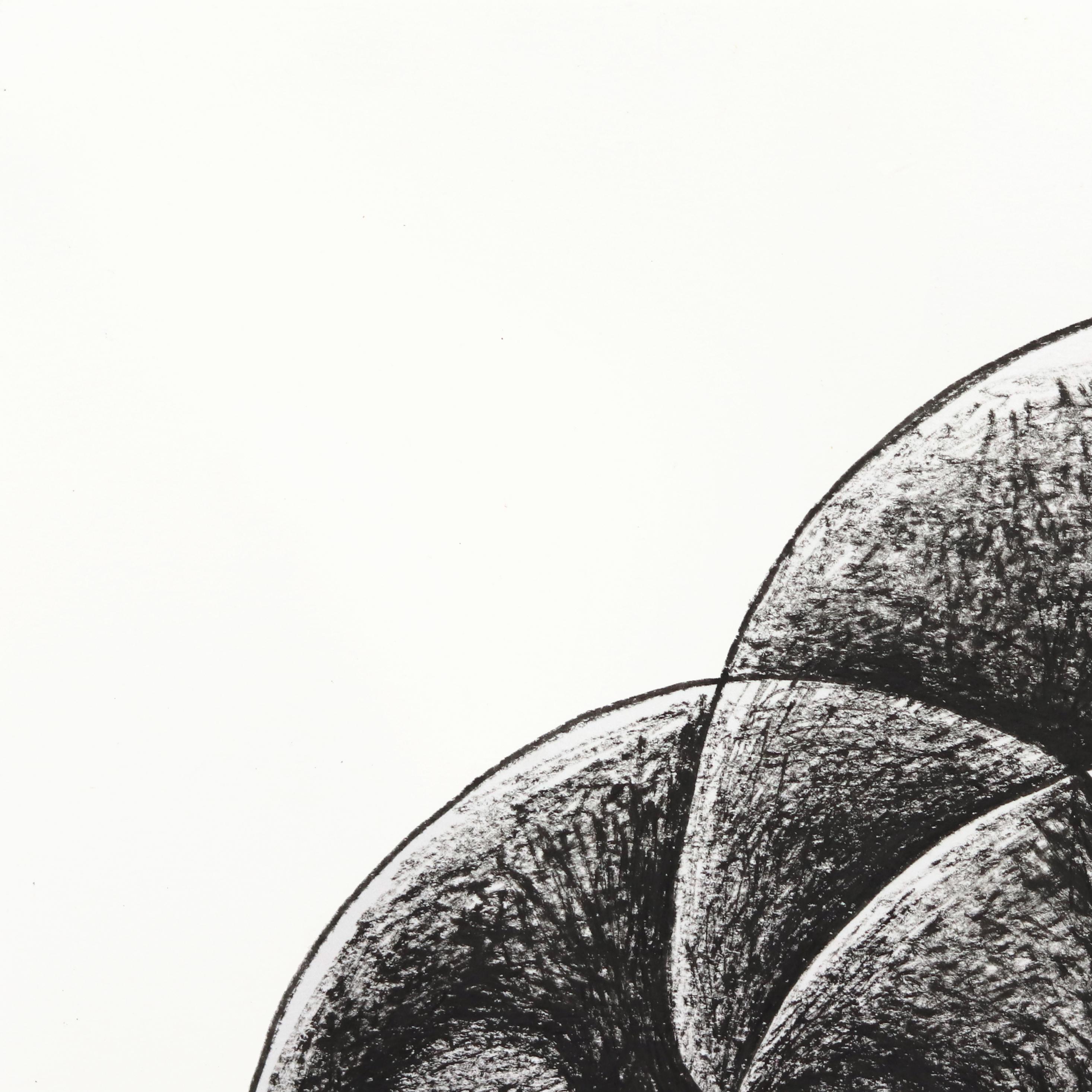 Rooted - Opera originale astratta figurativa in bianco e nero su carta - Painting di Melissa Chalhoub