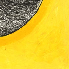 Ephemeral - Original abstraktes, gelbes, figuratives Kunstwerk auf Papier
