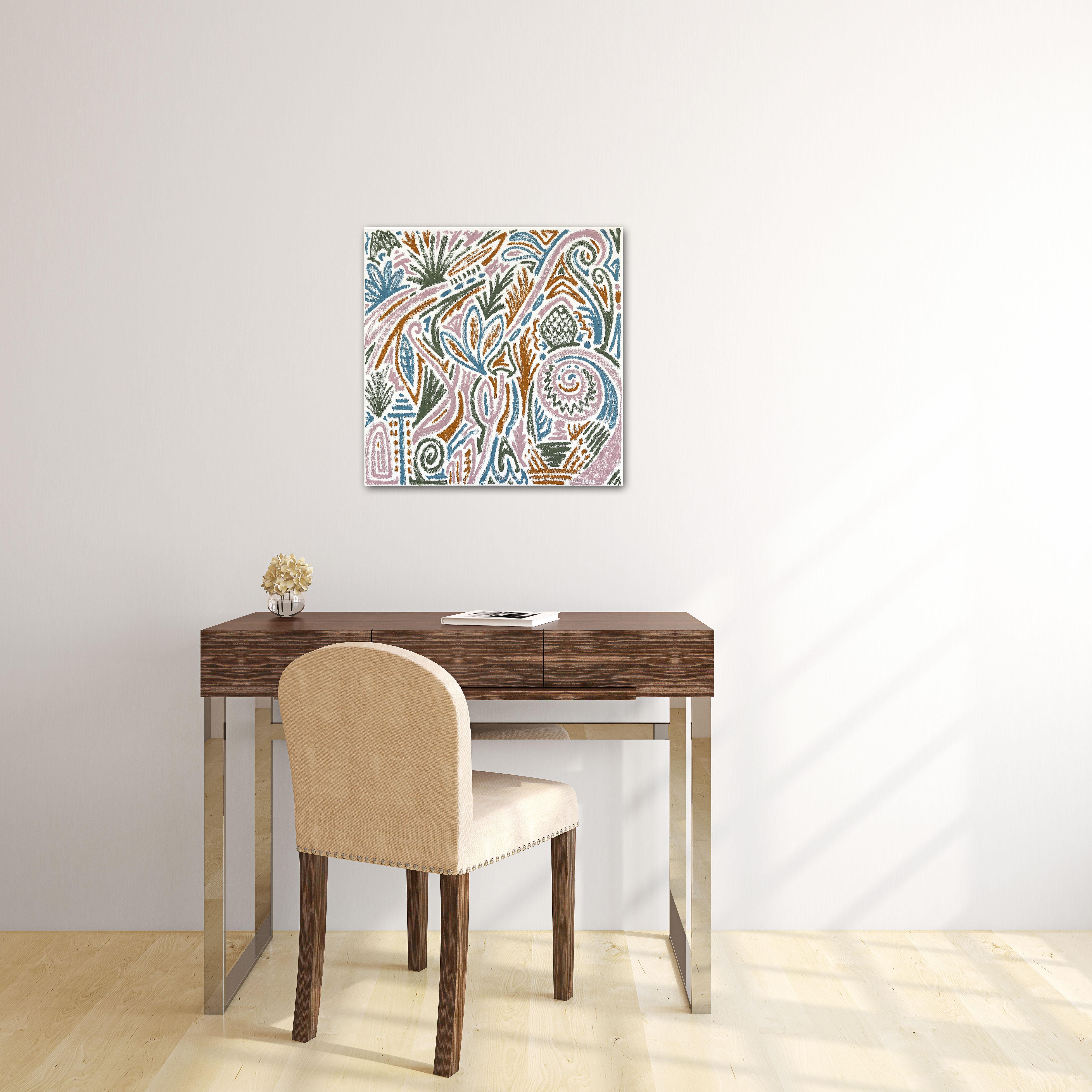 Effervescent Flow - Ausdrucksstarke, farbenfrohe, abstrakte, von den Aborigines inspirierte Malerei im Angebot 1
