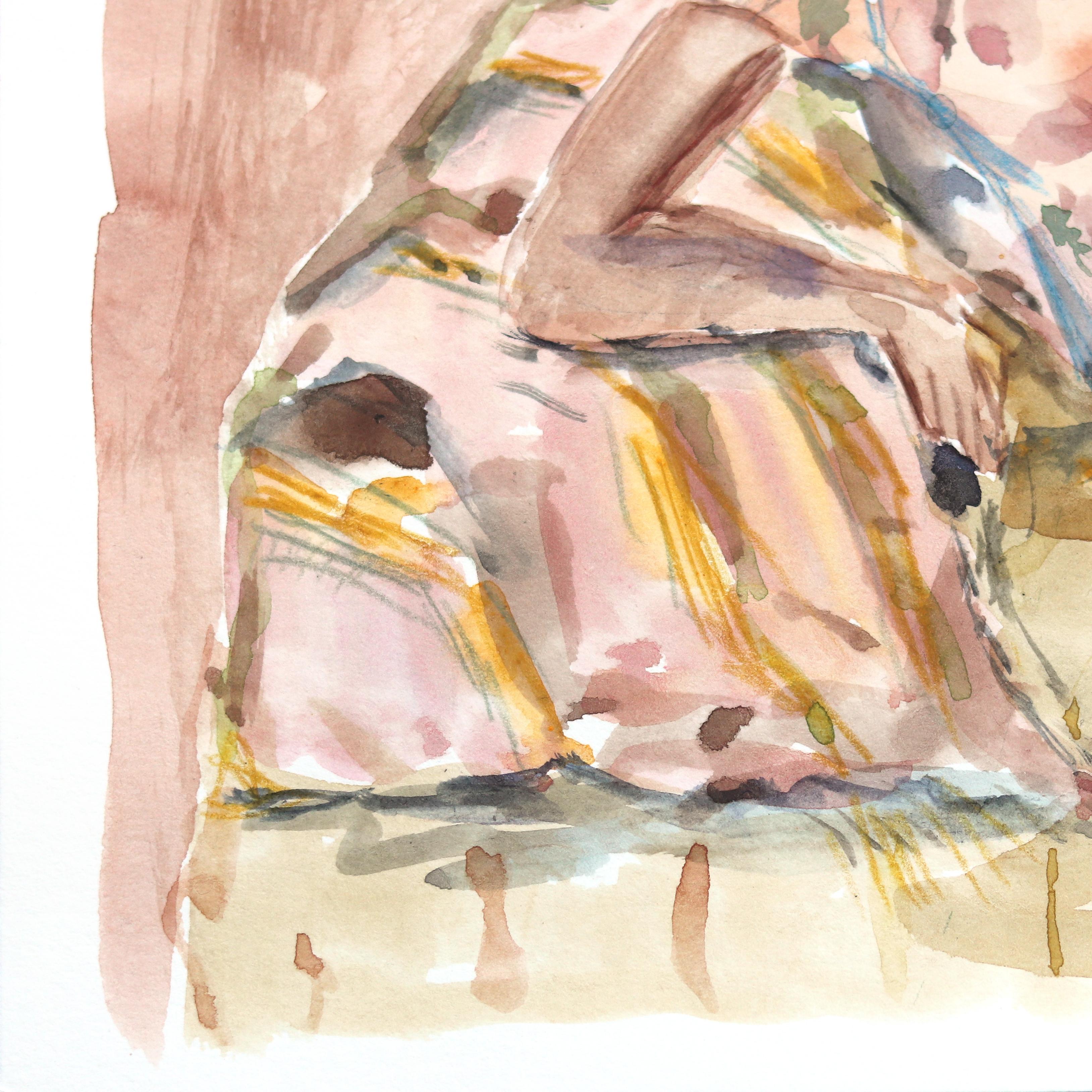Saturday - Figuratives Aquarell-Porträtgemälde auf Papier (Zeitgenössisch), Art, von Ama Liyanage