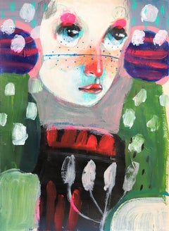 « Years In Your Years - Abstract Feminine Colorful Figurative Artwork on Paper »