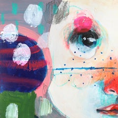 Years In Your Years - Abstraktes Feminine Buntes figuratives Kunstwerk auf Papier