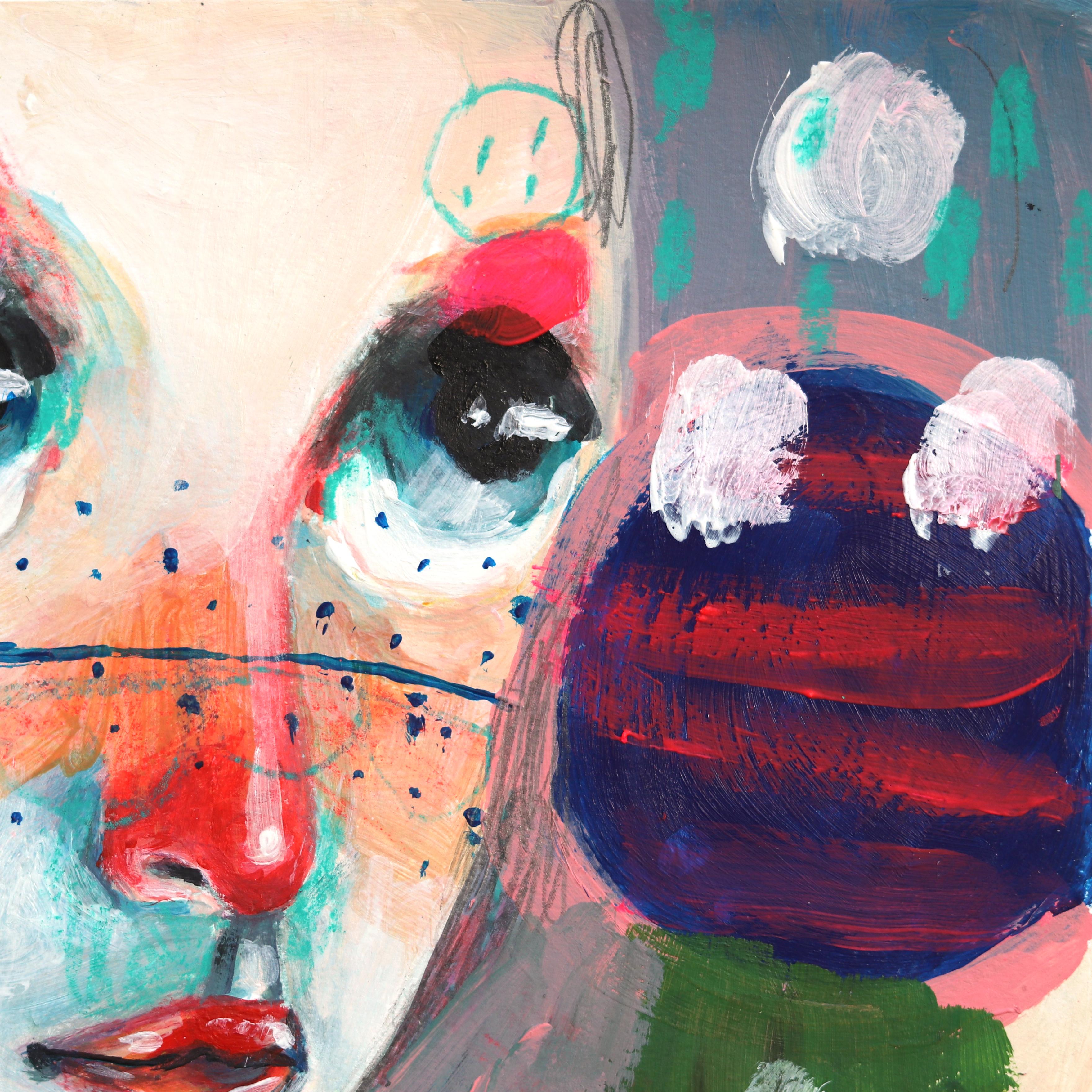 Years In Your Years - Abstract Feminine Colorful Figurative Artwork on Paper - Surrealist Painting by Silvia Pavarini