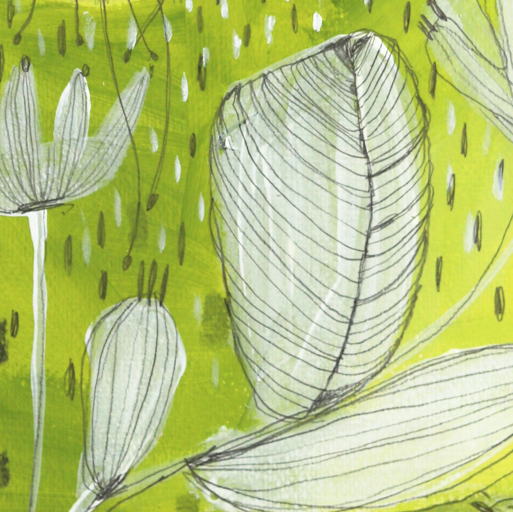 In The Sound of a Bell - Fantasy Figurative Nature-Inspired Artwork on Paper For Sale 4