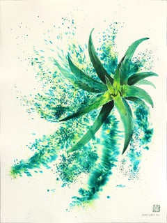 Aloe Vera - Abstrait Greene & Greene Greene Contemporain Oeuvre d'art botanique sur papier
