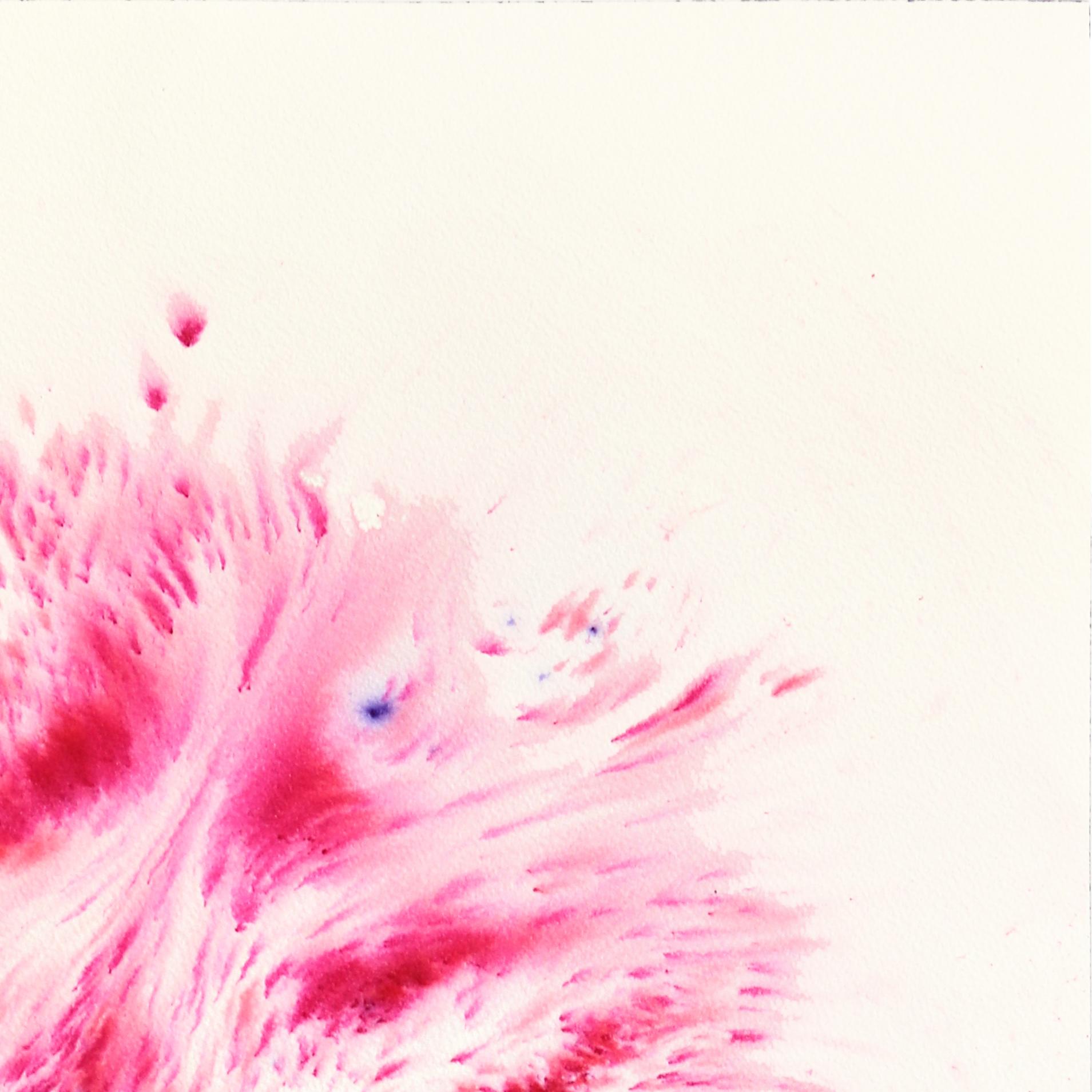 Flamingo Lily - Dramatic Abstract Pink Botanical Floral Still Life Painting - Contemporary Art by Xiao Wen Xu