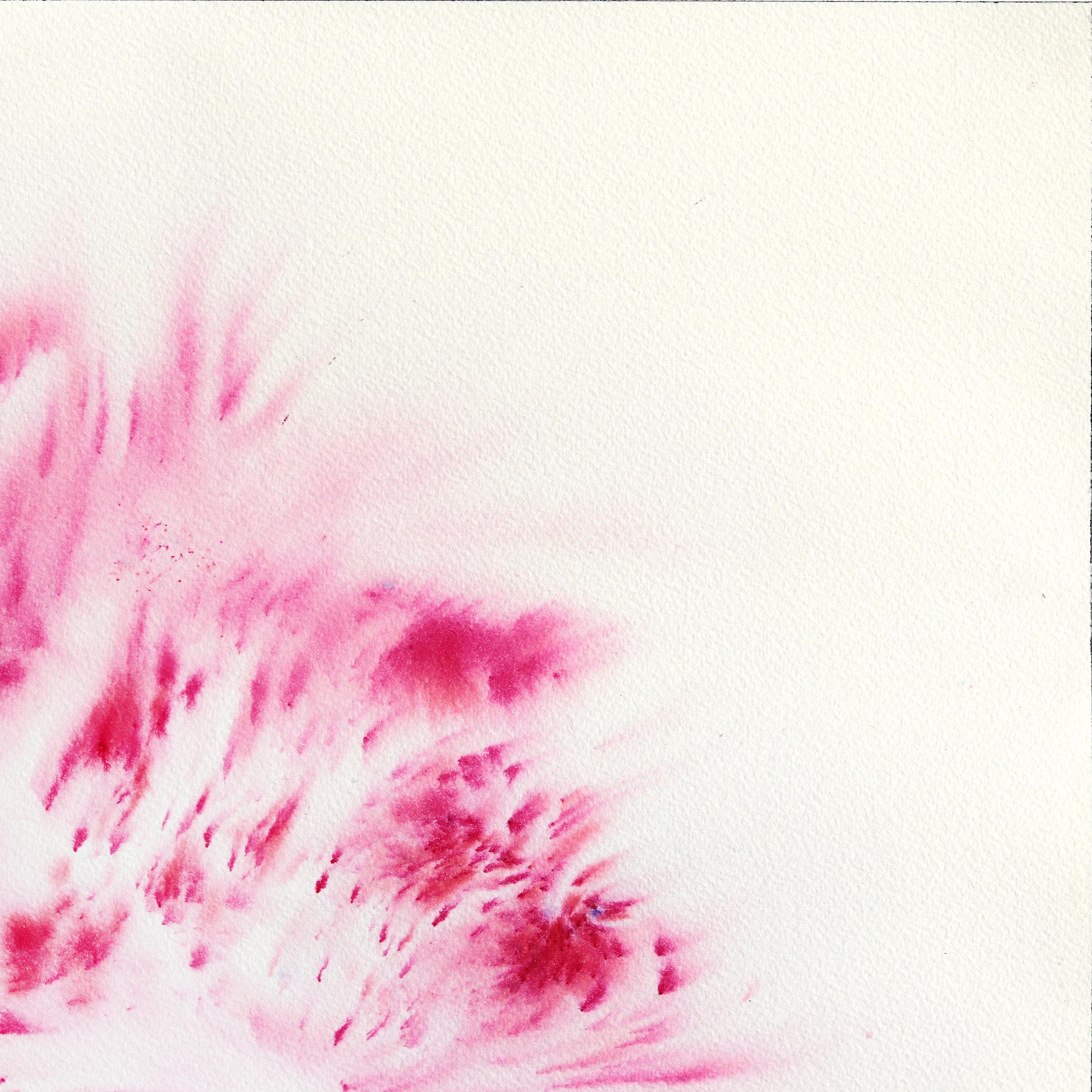 Fiore di ragno - Drammatico dipinto astratto di natura morta floreale rosa botanico - Art Contemporaneo di Xiao Wen Xu