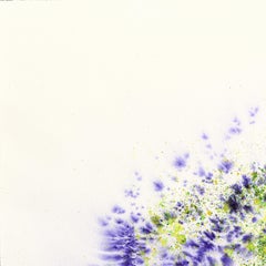 Dogwood Flower - Dramatic Abstract Purple Botanical Floral Still Life Painting