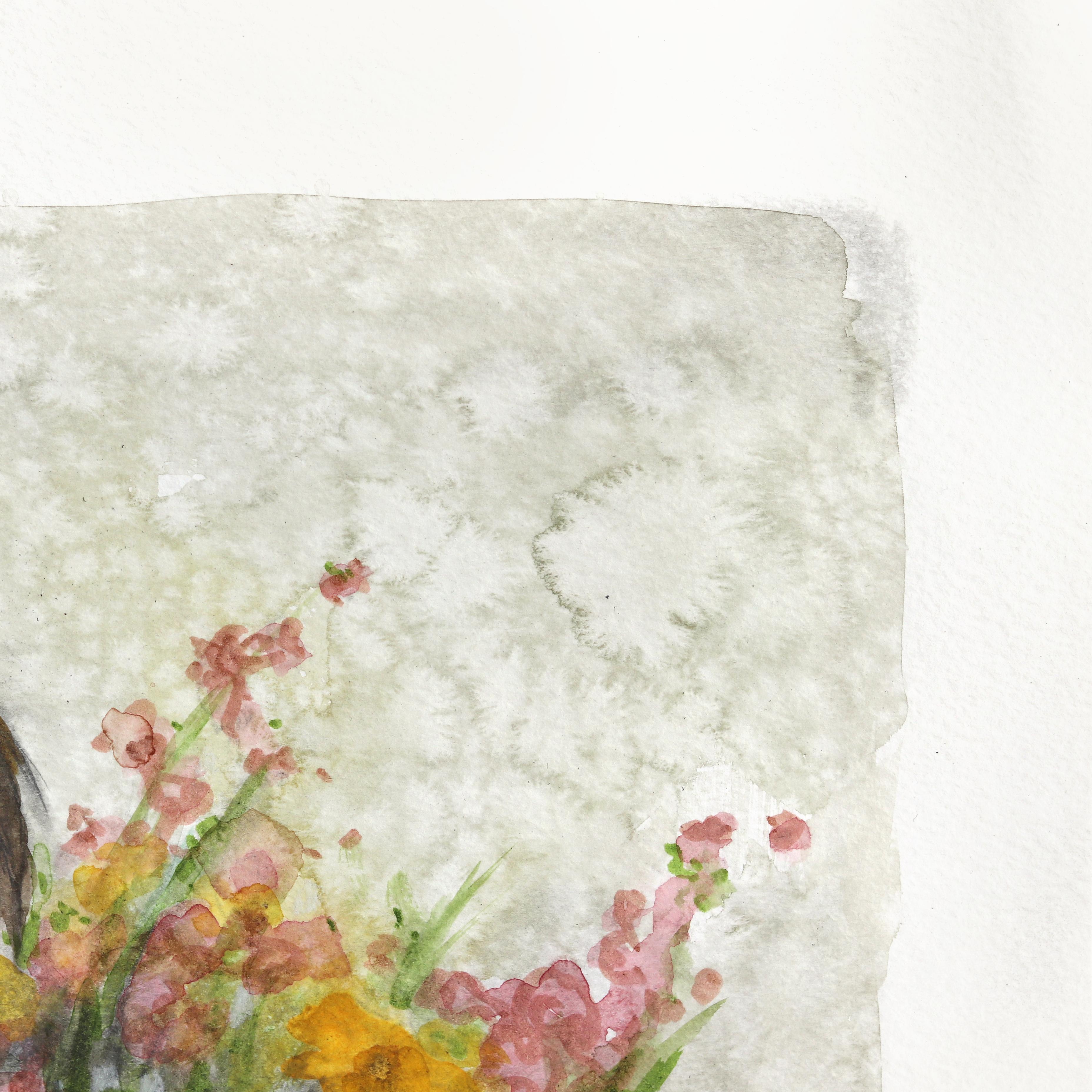 The Whispers Had Changed - Figuratives Porträt-Aquarell-Graphit-Kunstwerk mit Graphit (Moderne), Art, von Amanda Immurs