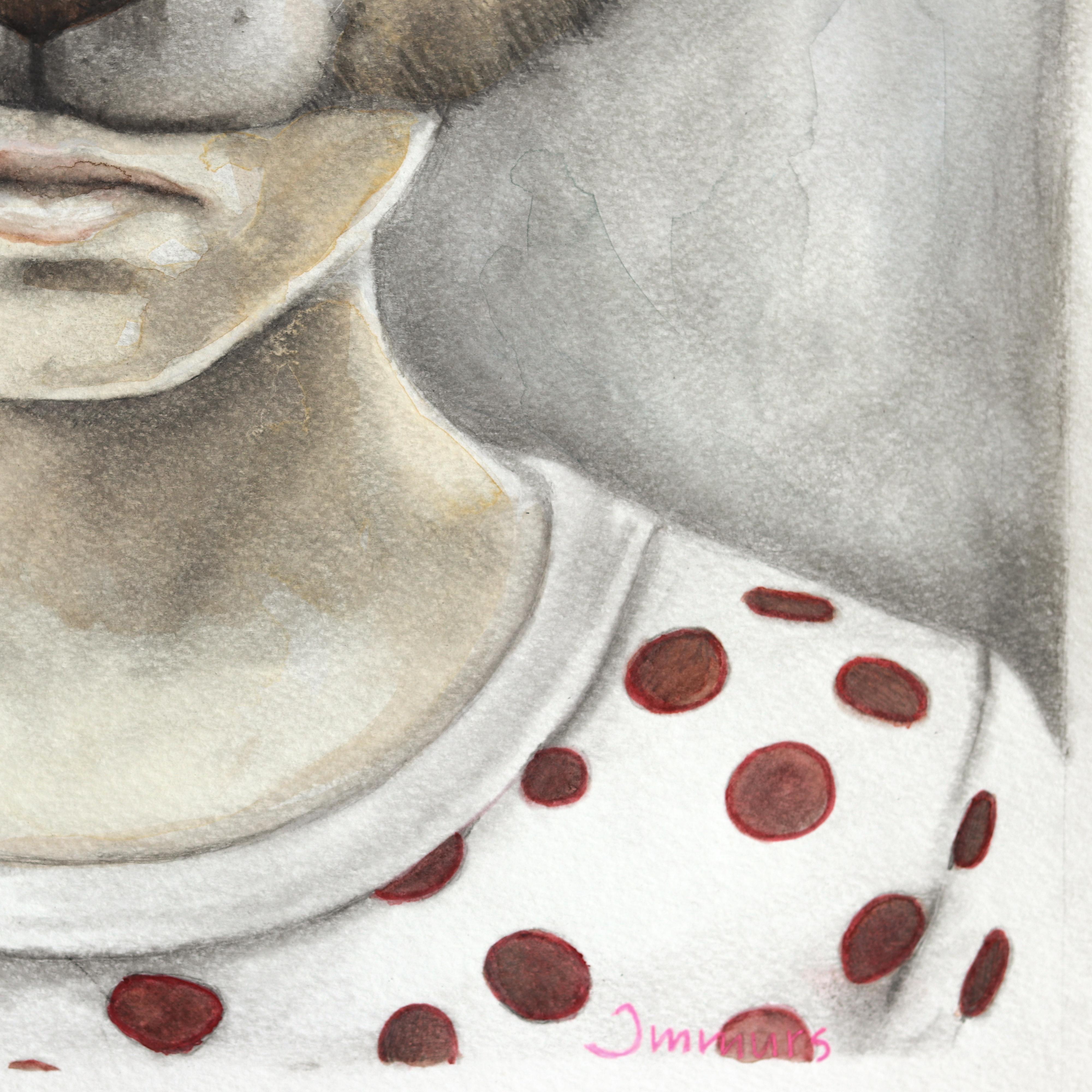 Wenn sie genau hinschauen, werden sie finden - Figuratives Aquarellkunstwerk im Angebot 1