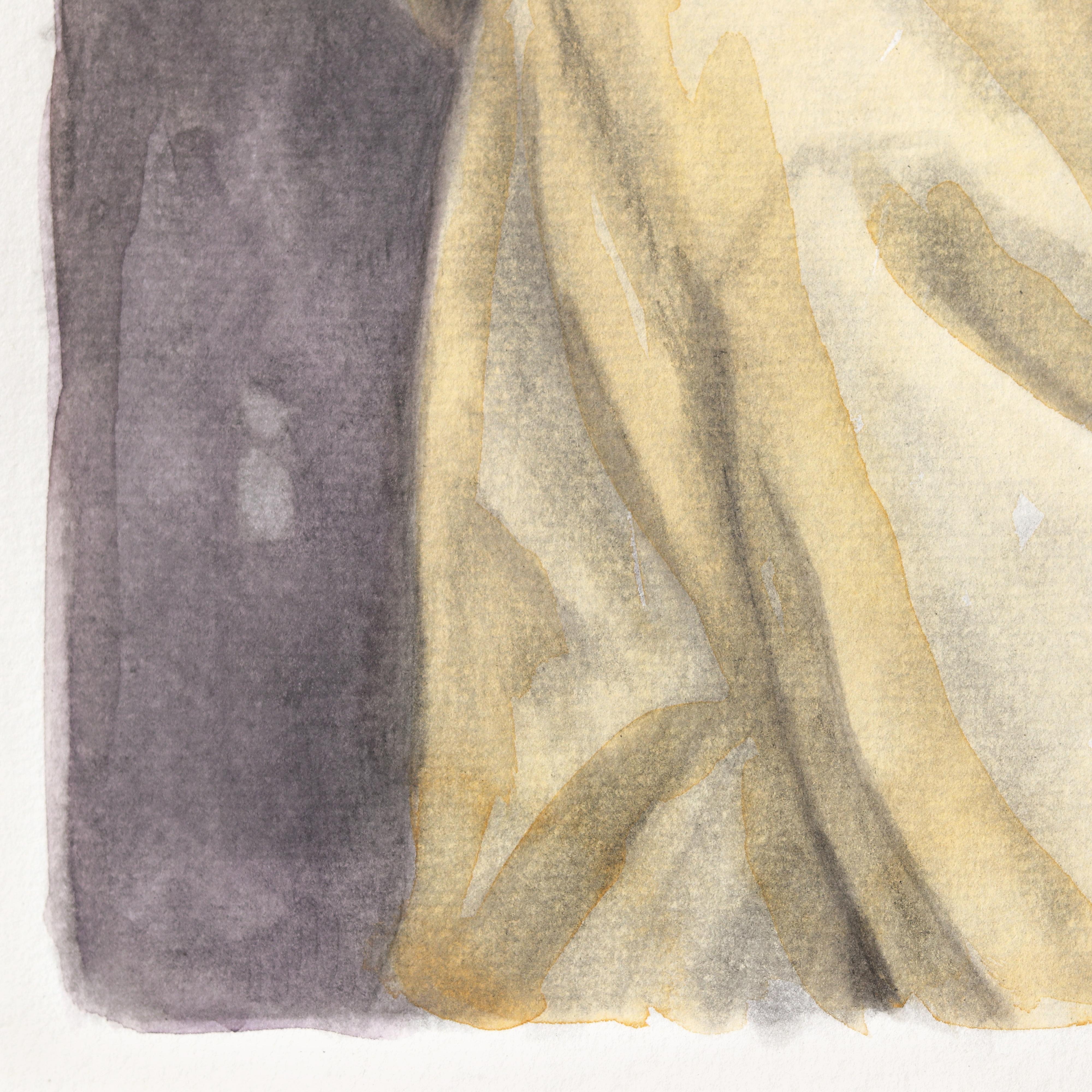 Comment capturer ce sentiment - aquarelle figurative fantaisiste en graphite d'une œuvre d'art - Gris Figurative Art par Amanda Immurs