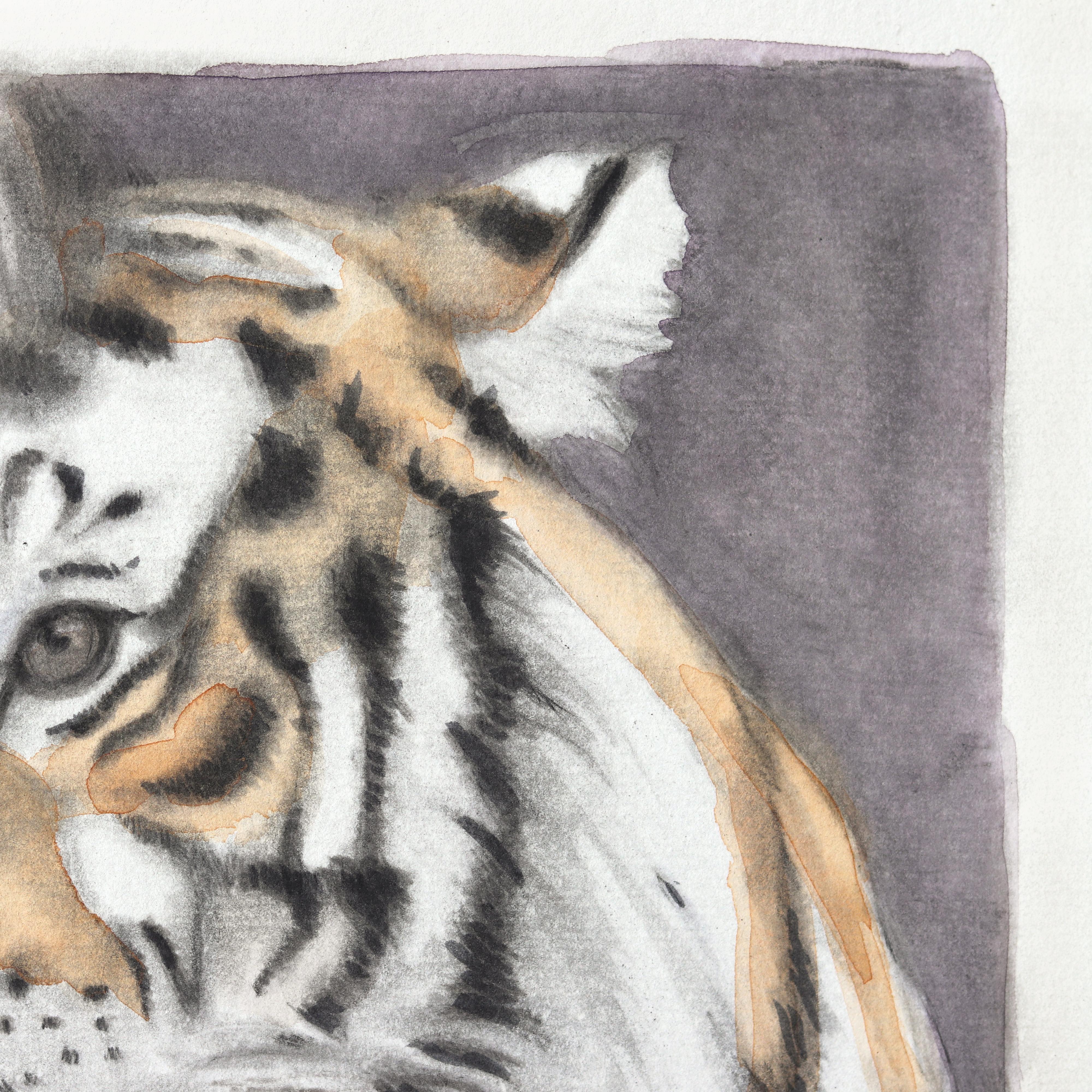 Comment capturer ce sentiment - aquarelle figurative fantaisiste en graphite d'une œuvre d'art - Moderne Art par Amanda Immurs