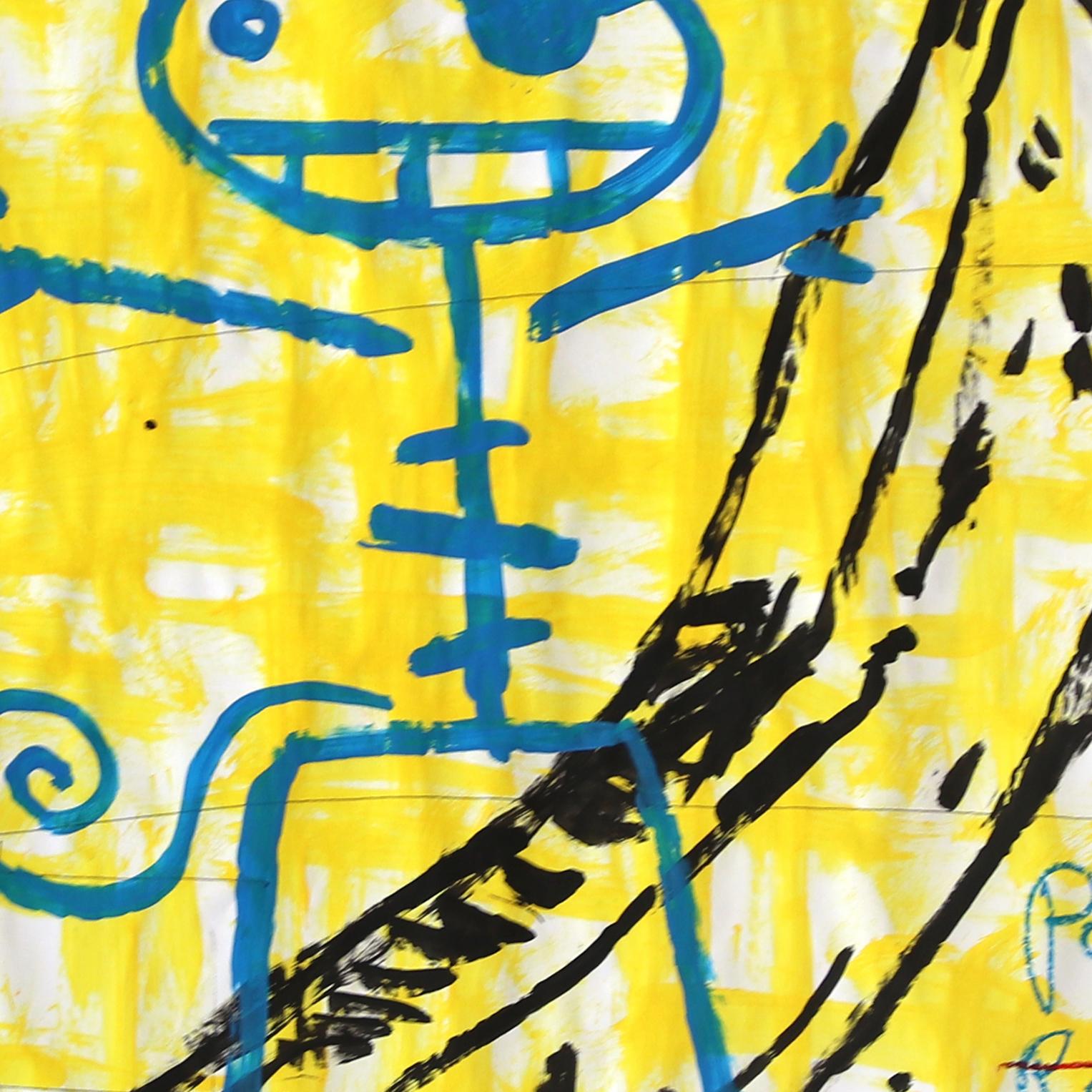 « It Was All Yellow », peinture d'art urbain abstraite et excentrique de Gary John en vente 1