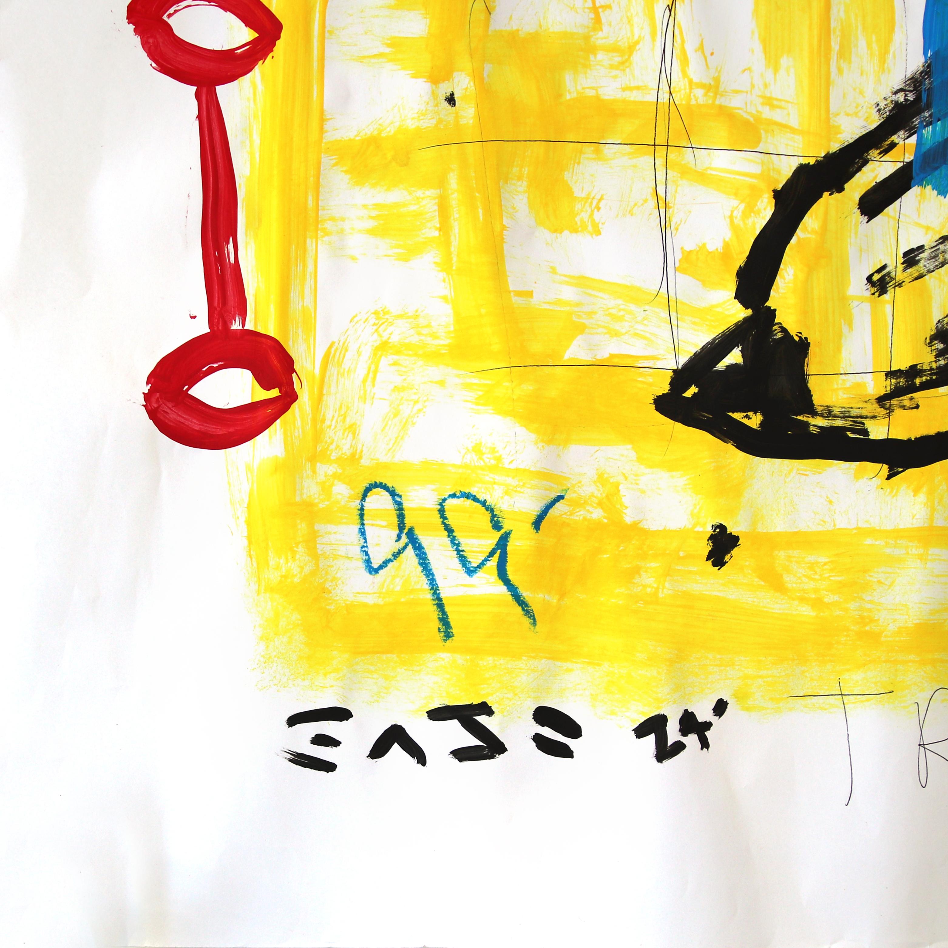 « It Was All Yellow », peinture d'art urbain abstraite et excentrique de Gary John en vente 5