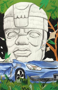 The Future is in the Past - Contemporary Figurative Mixed Media Collage Artwork