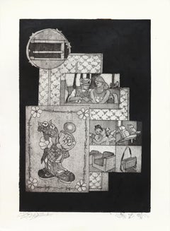 She Makes Me Want to Get My Shit Together - Contemporary Narrative B&W Artwork