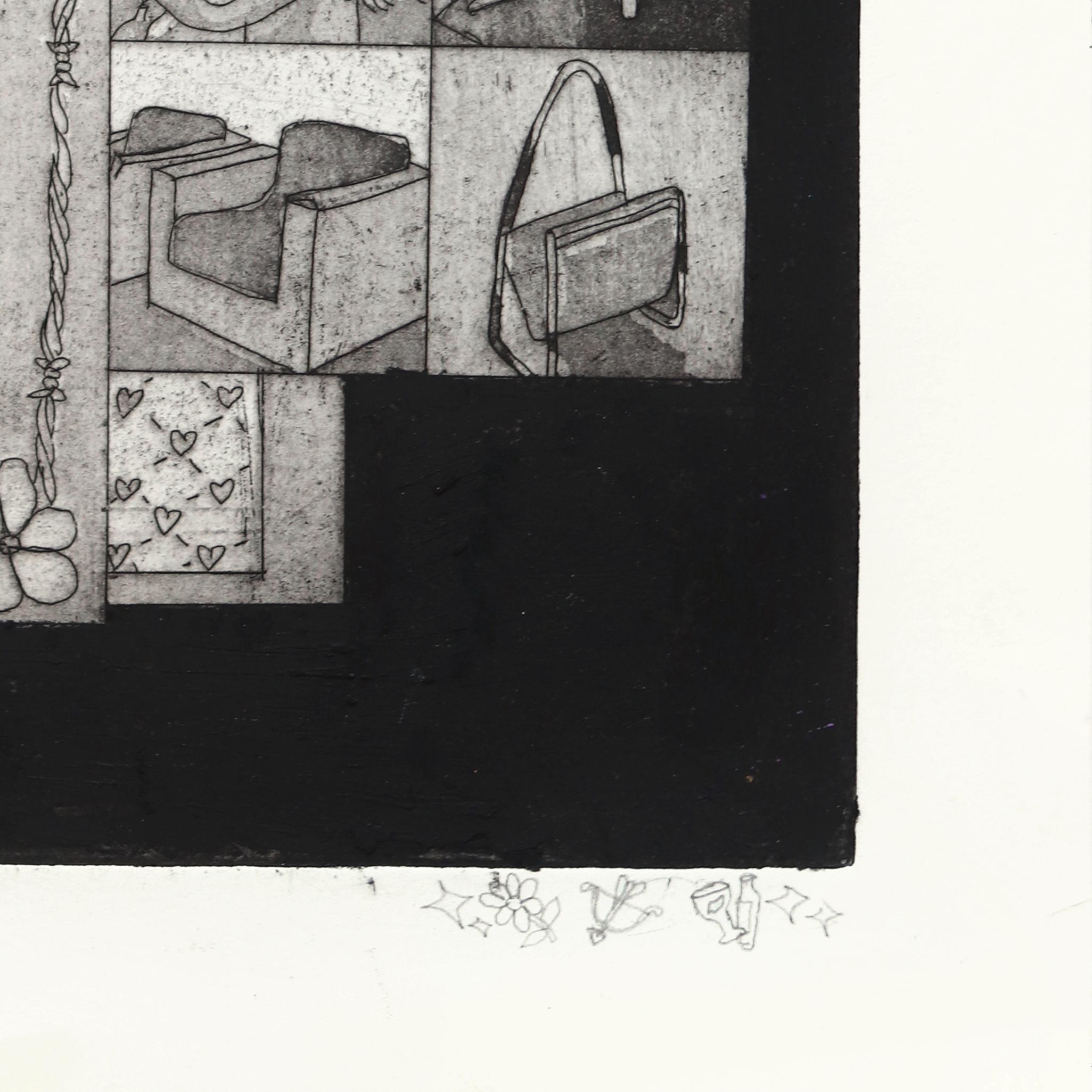 She Makes Me Want to Get My Shit Together - Contemporary Narrative B&W Artwork For Sale 2