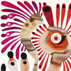 Mystic Rhizome - Original Colorful Organic Abstract Botanical Painting on Paper