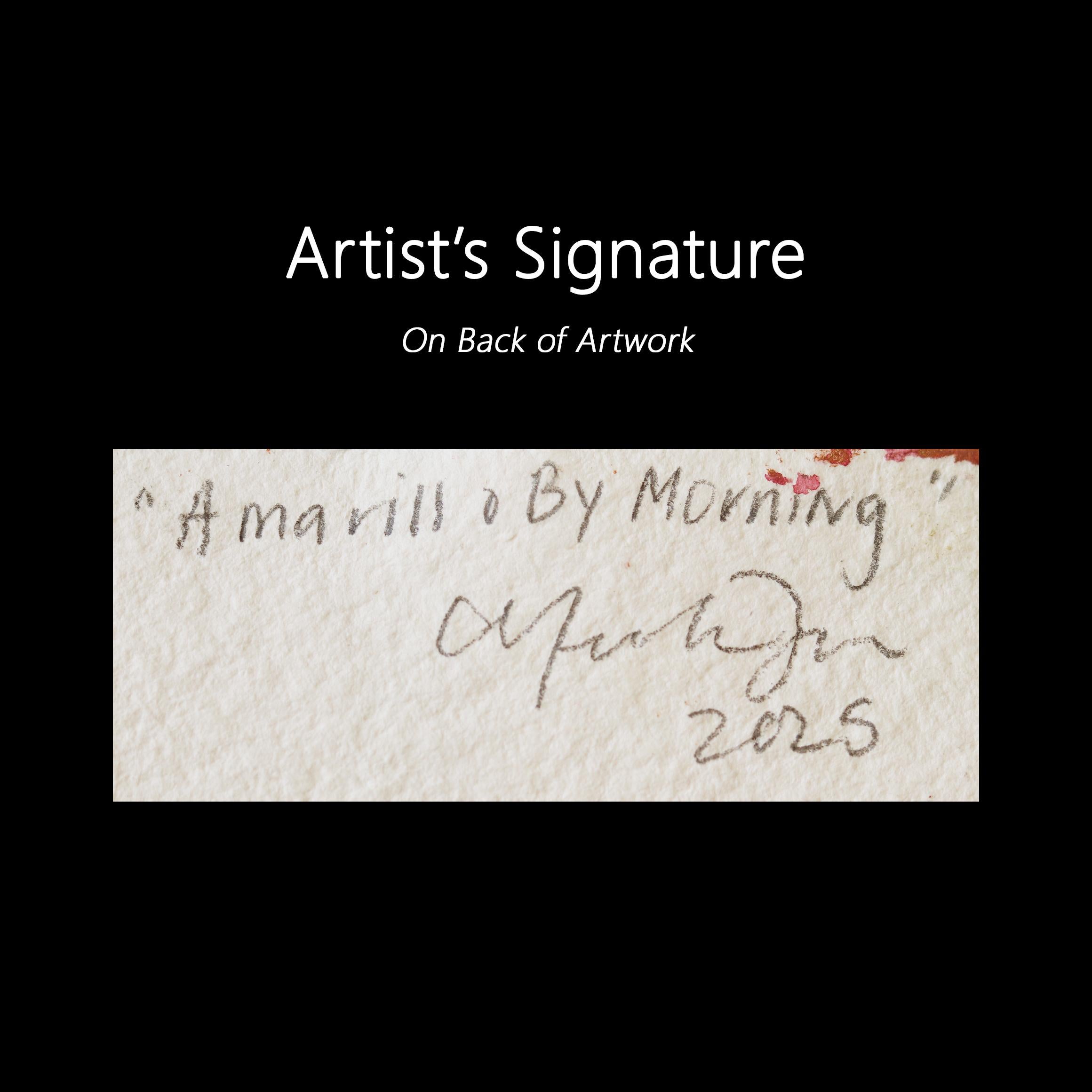 Amarillo By Morning - Desert Landscape Nature Gemälde auf handgeschöpftem Papier im Angebot 2