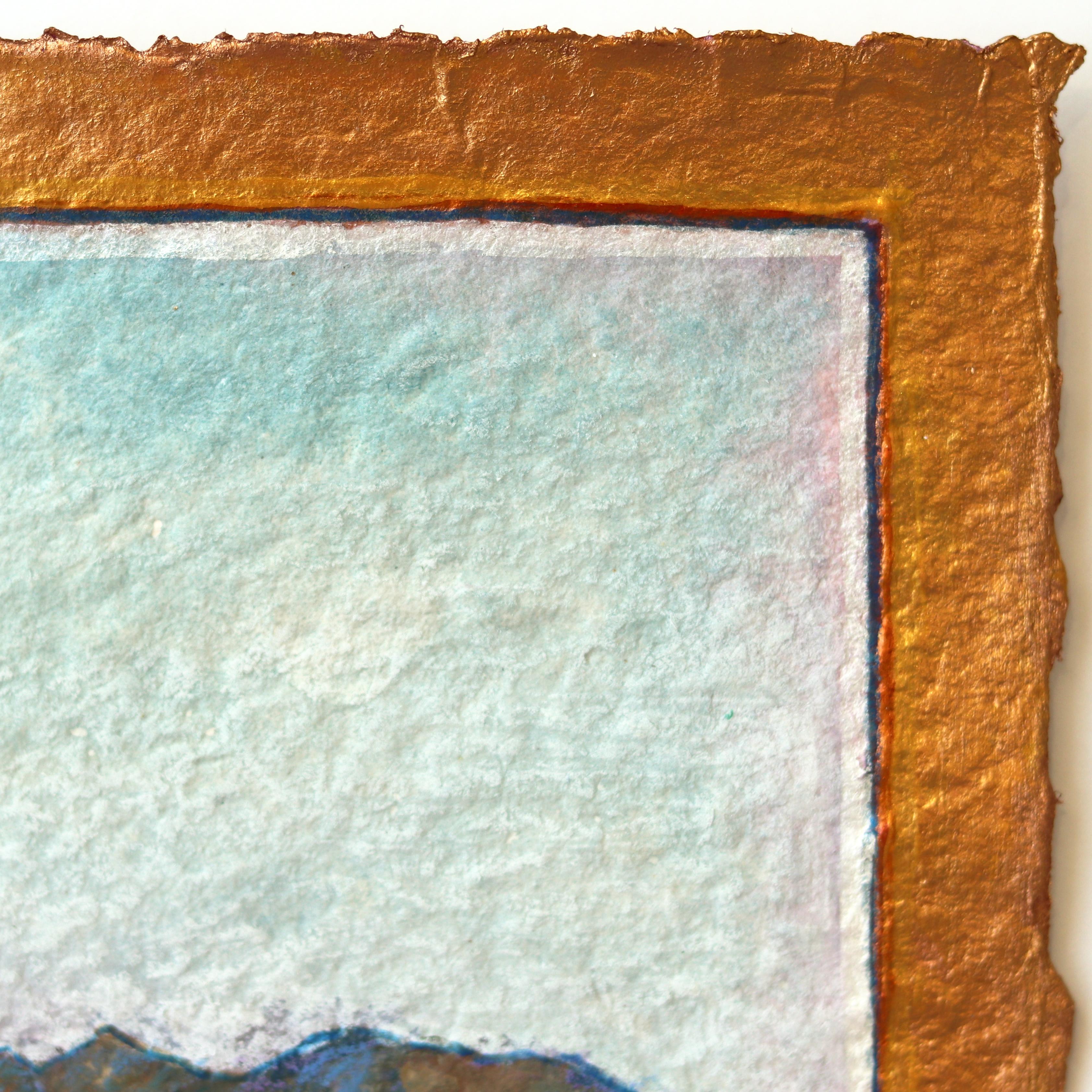 Amarillo By Morning - Desert Landscape Nature Gemälde auf handgeschöpftem Papier (Impressionismus), Painting, von Michaela Jean