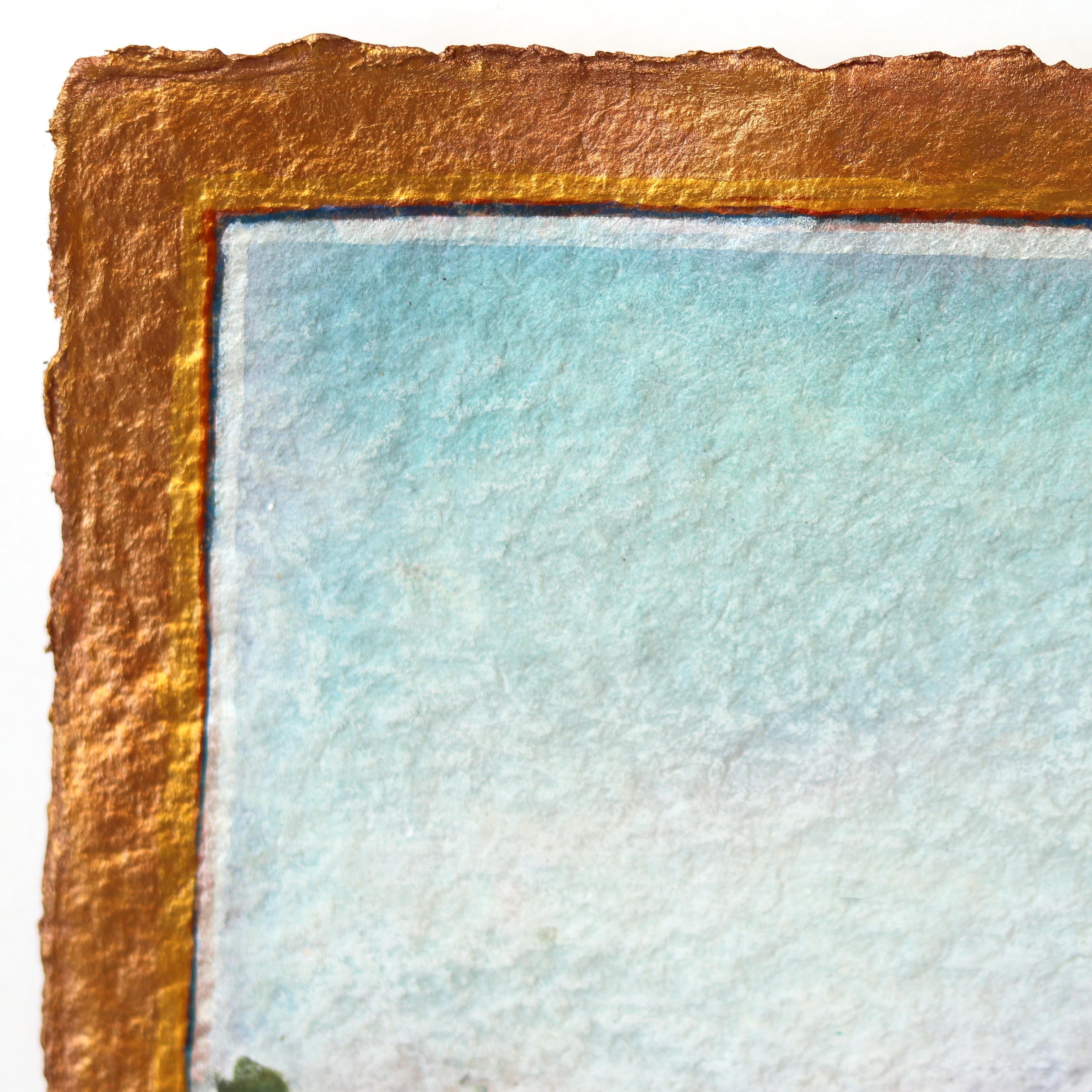 Amarillo By Morning - Desert Landscape Nature Gemälde auf handgeschöpftem Papier – Painting von Michaela Jean