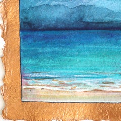 Hurricane Horizon - Sereno Paisaje Marino Pintura de Naturaleza Muerta sobre Papel Hecho a Mano