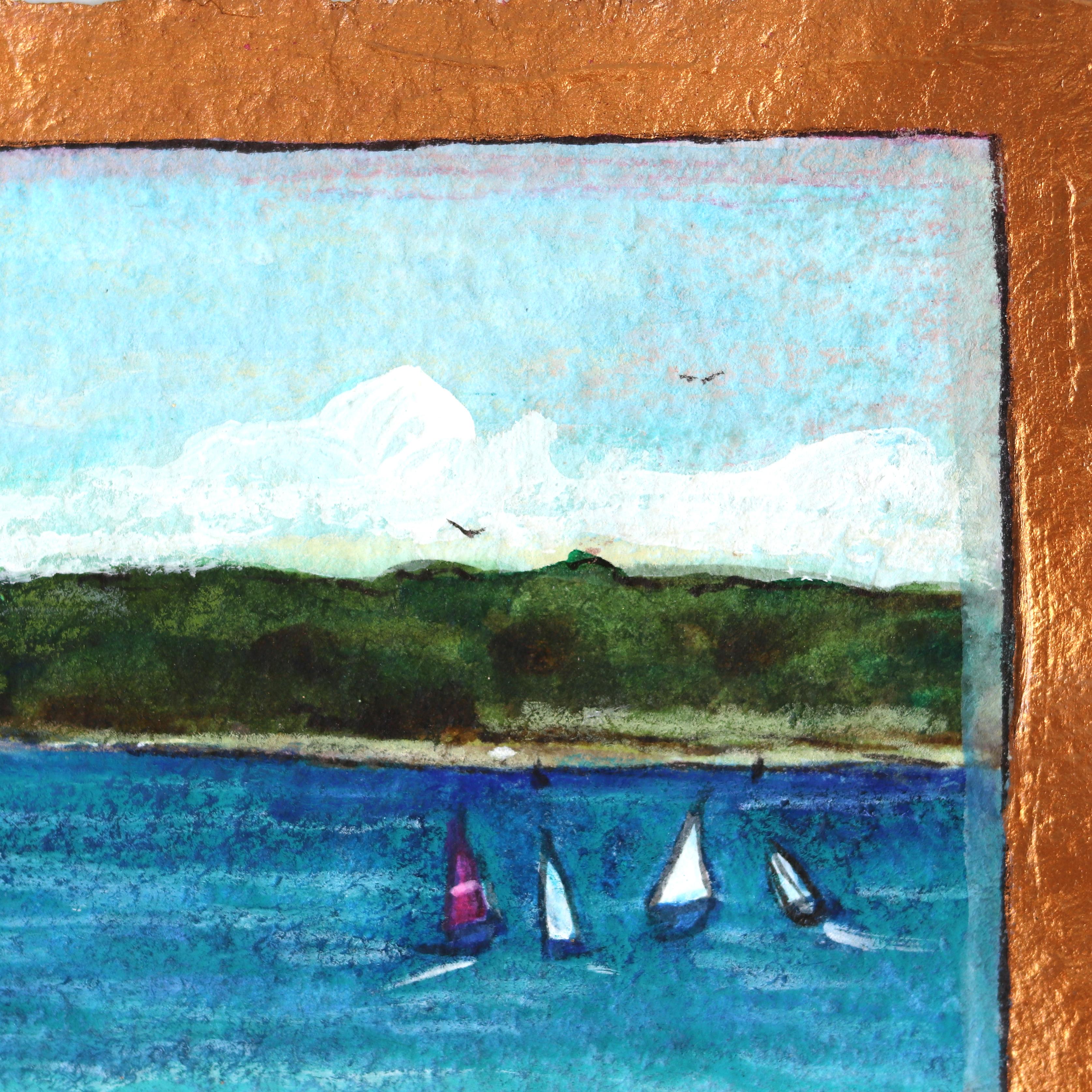 East Coast Regatta - Natura morta in tecnica mista su carta fatta a mano - Painting Impressionismo di Michaela Jean