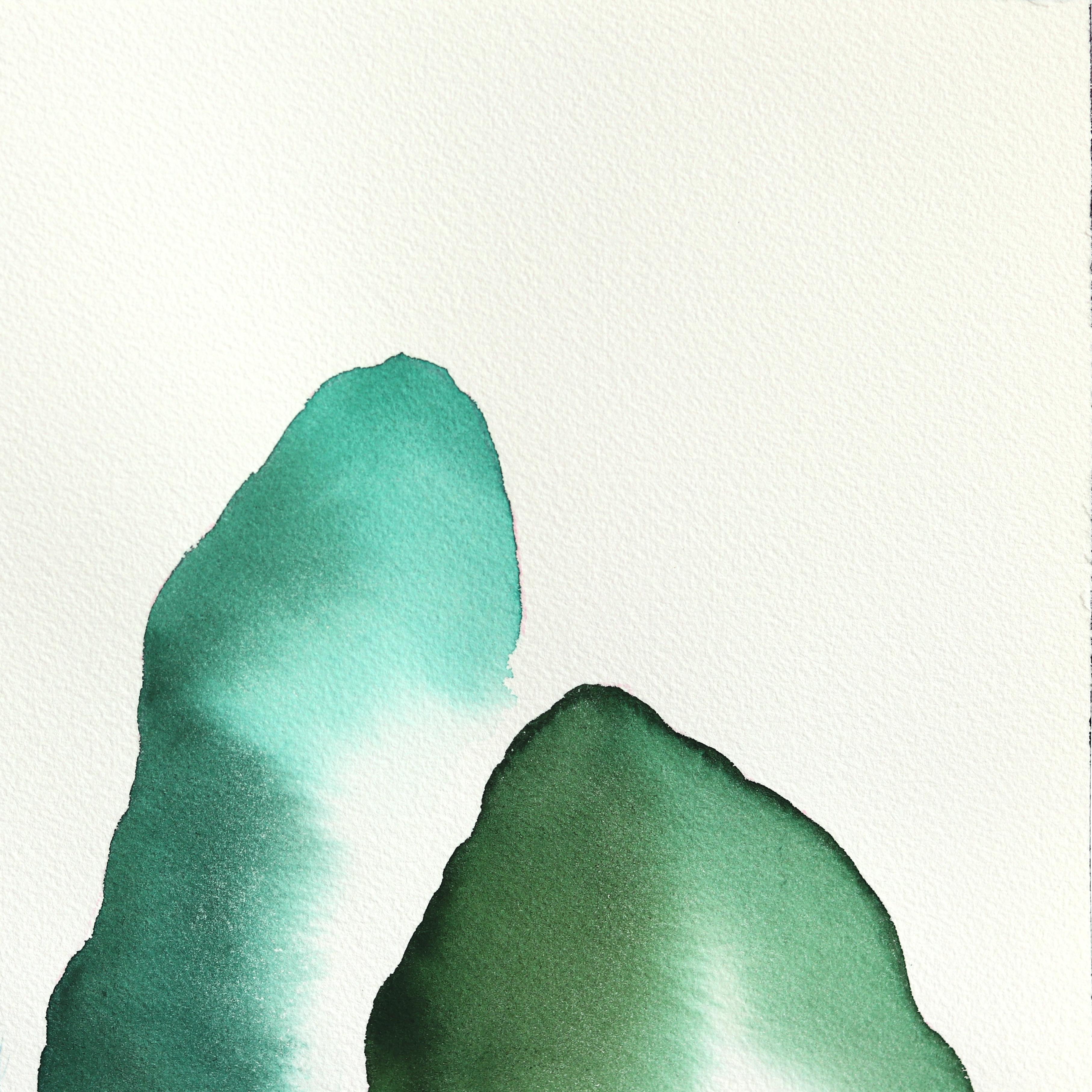 Vallée de l'arc-en-ciel - Nature morte abstraite colorée et rêveuse Peinture à l'aquarelle - Art de Xiao Wen Xu