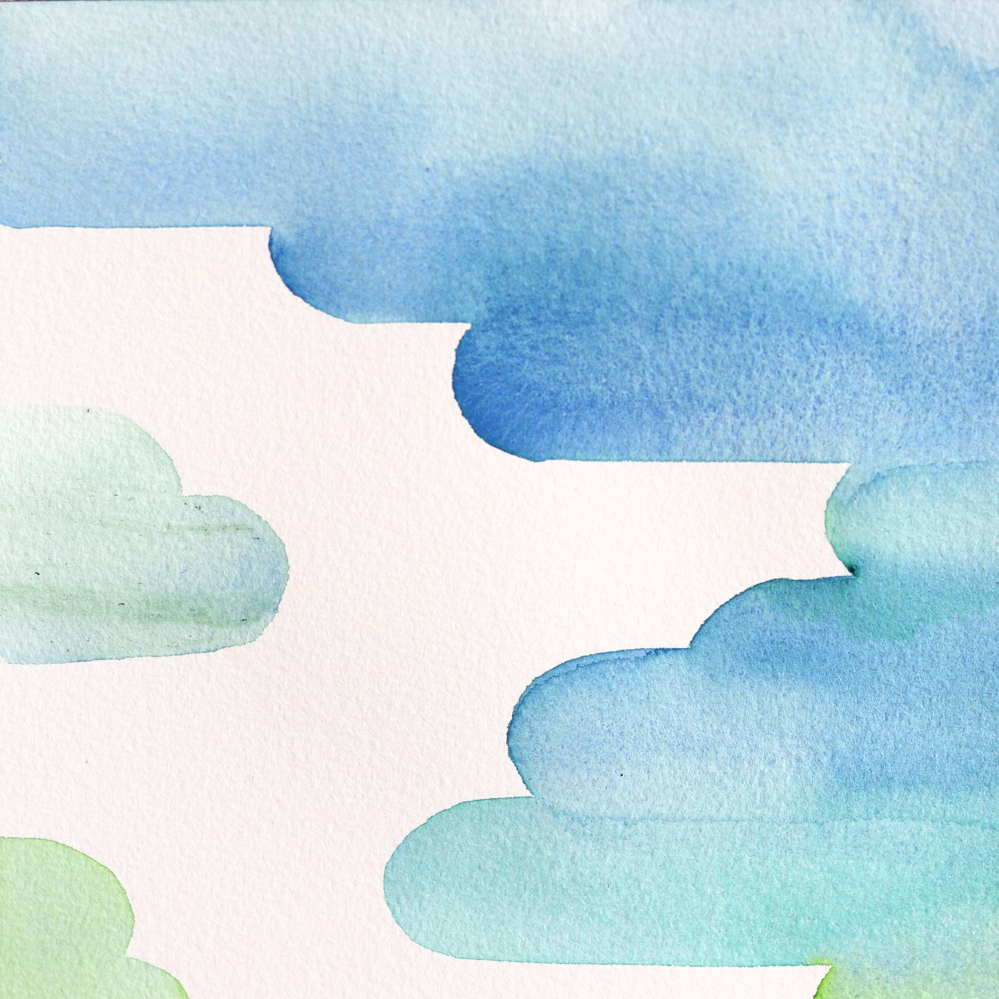 Rainbowland Inlet - Abstract Colorful Dreamy Landscape Watercolor Painting - Art by Xiao Wen Xu