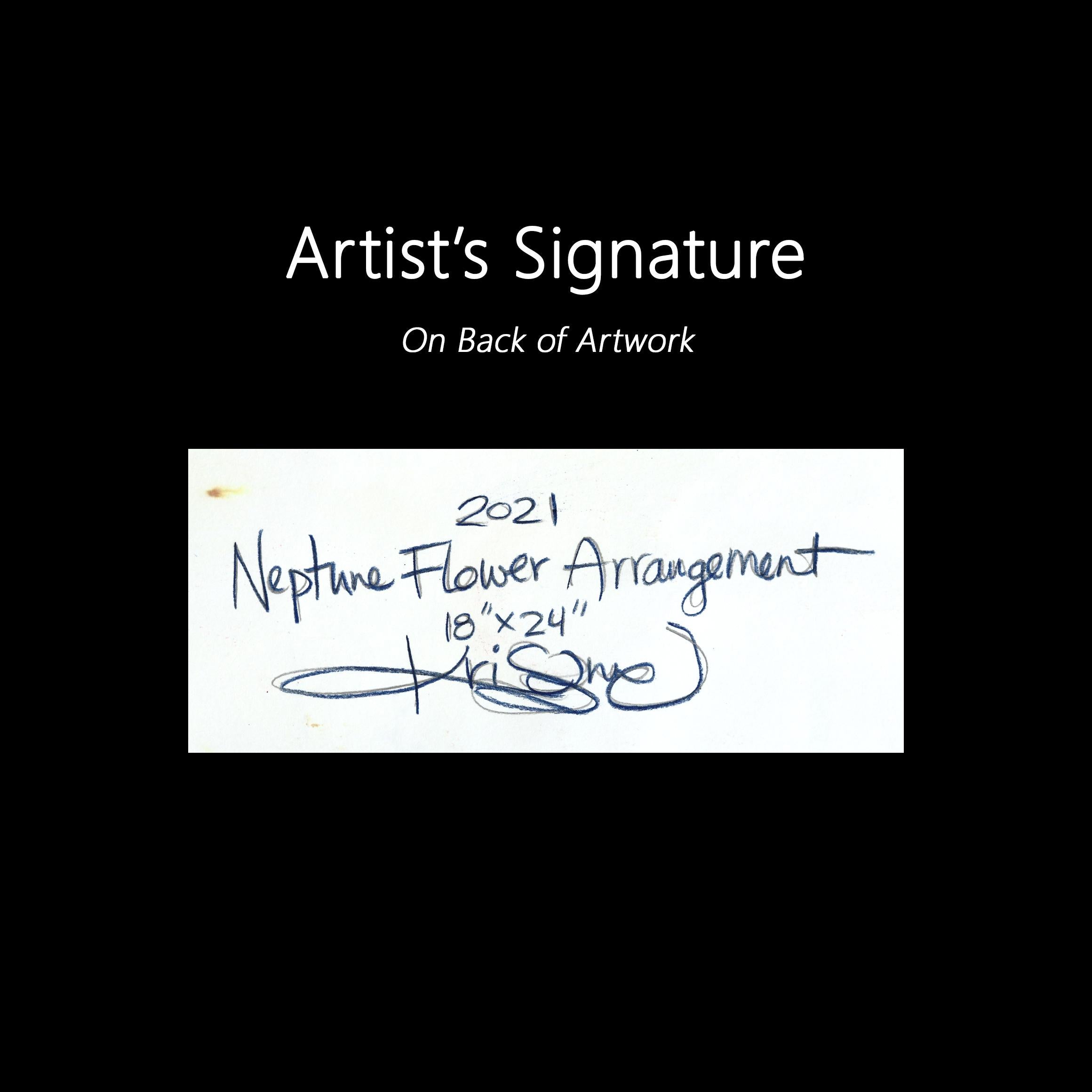 Arrangement de fleurs de Neptune - Peinture abstraite botanique sur papier en vente 2