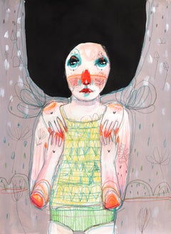 Kindred  Almas - Obra de Arte Figurativa Femenina Fantasía Original sobre Papel