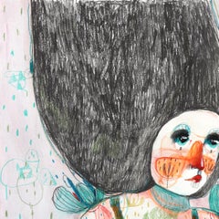 Dans un labyrinthe ludique avec la Nature - Œuvre d'art figurative fantaisiste sur papier