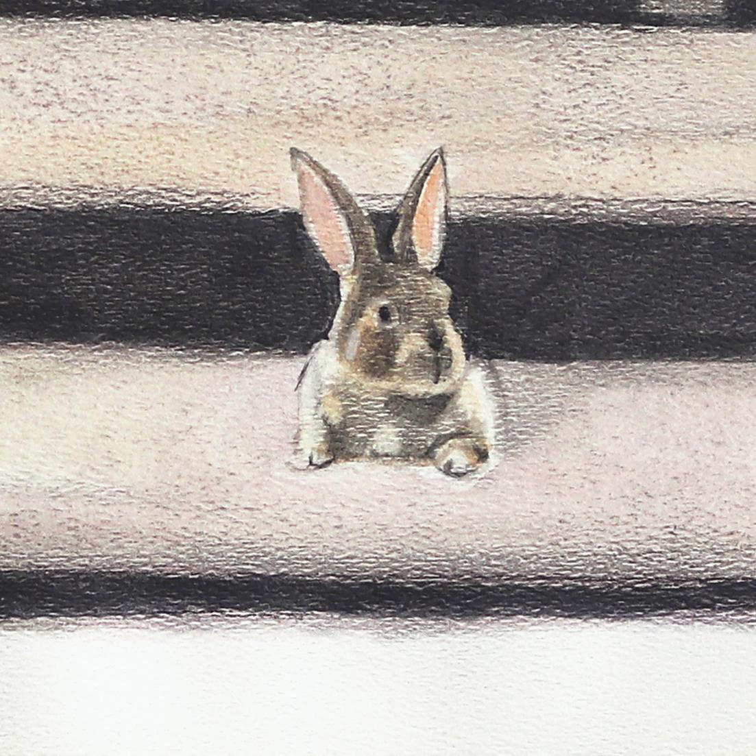 Die Kunst, nichts zu sagen - Original figuratives surrealistisches Aquarellkunstwerk im Angebot 1