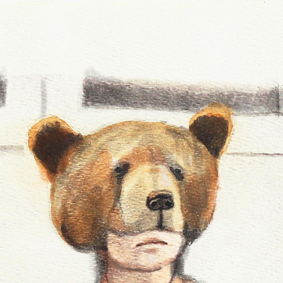 Die Kunst, nichts zu sagen - Original figuratives surrealistisches Aquarellkunstwerk im Angebot 2