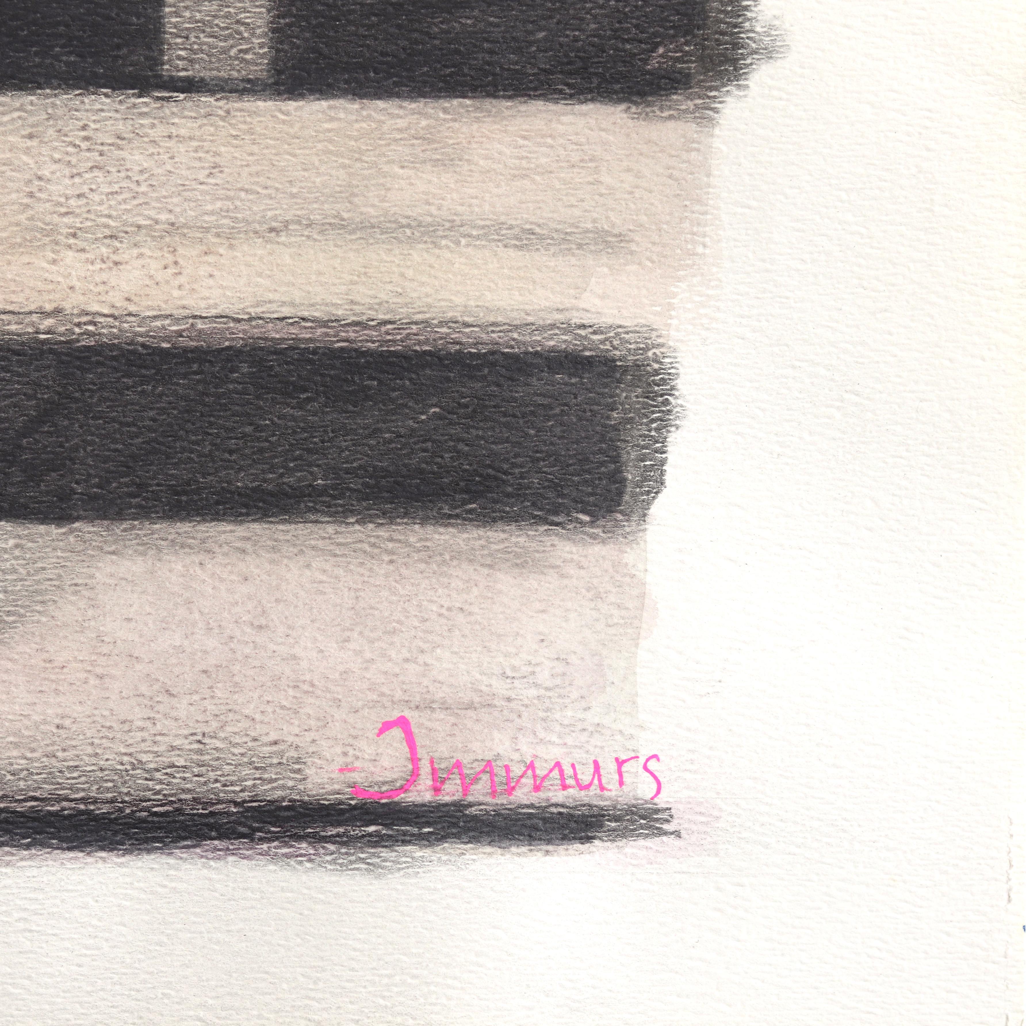 Die Kunst, nichts zu sagen - Original figuratives surrealistisches Aquarellkunstwerk im Angebot 3