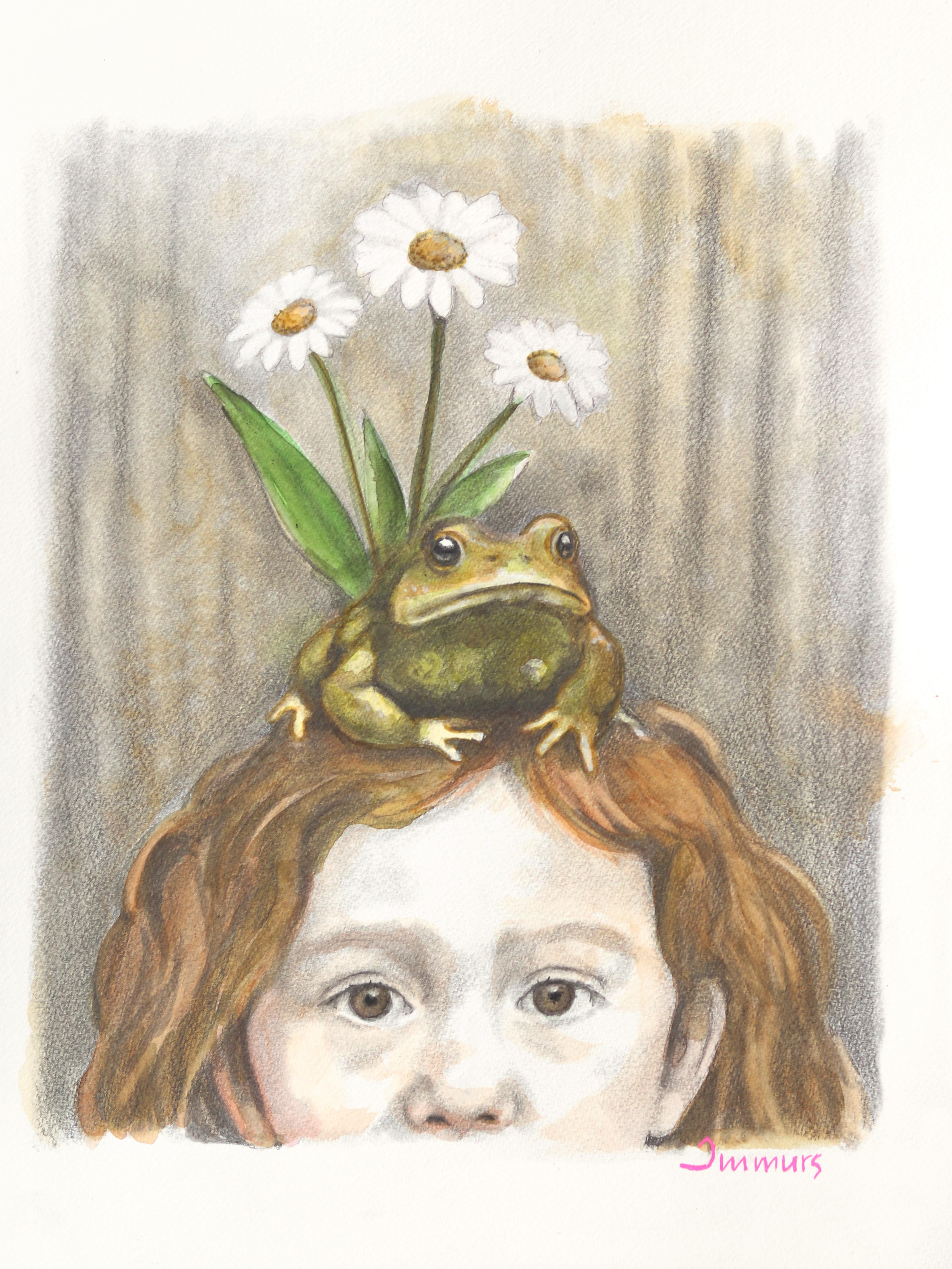 Parler à qui écoute - Aquarelle surréaliste figurative