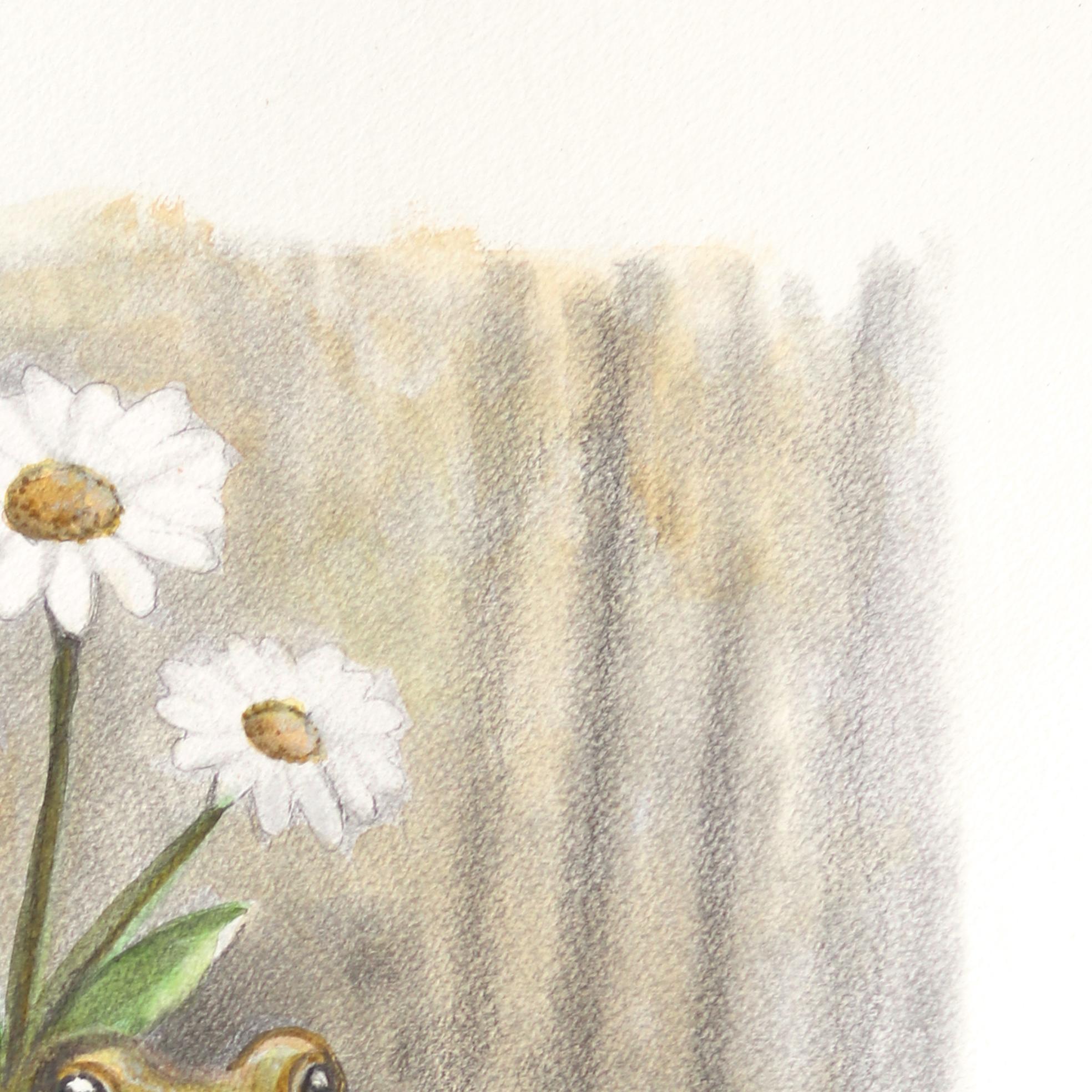 Parler à qui écoute - Aquarelle surréaliste figurative - Moderne Art par Amanda Immurs