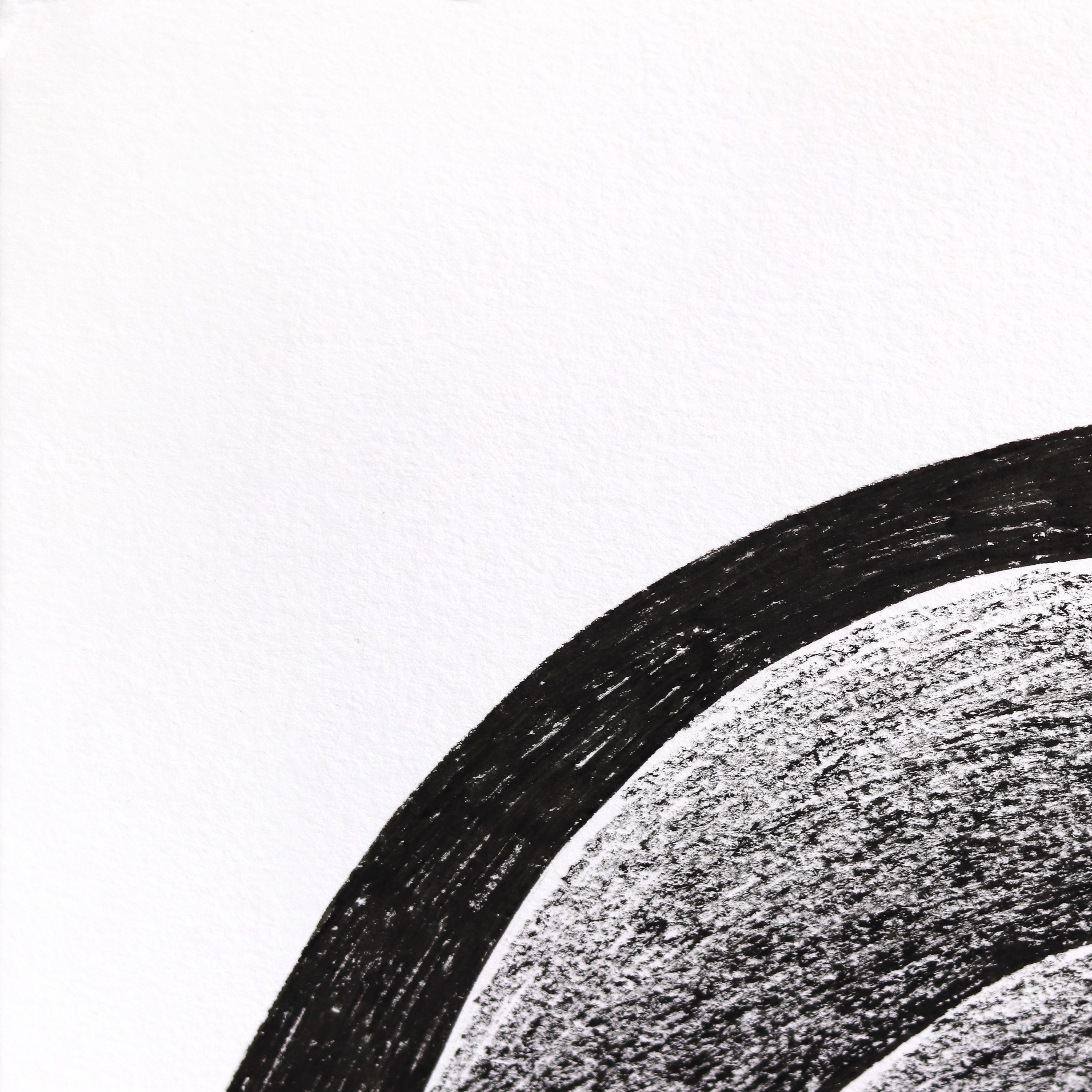 Cloudy - Abstract Black and White Figurative Illustrative Ink Artwork on Paper - Contemporary Painting by Melissa Chalhoub
