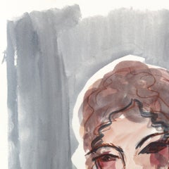 Porträt - Figurativ Elegant Feminin Aquarell Portrait Malerei auf Papier