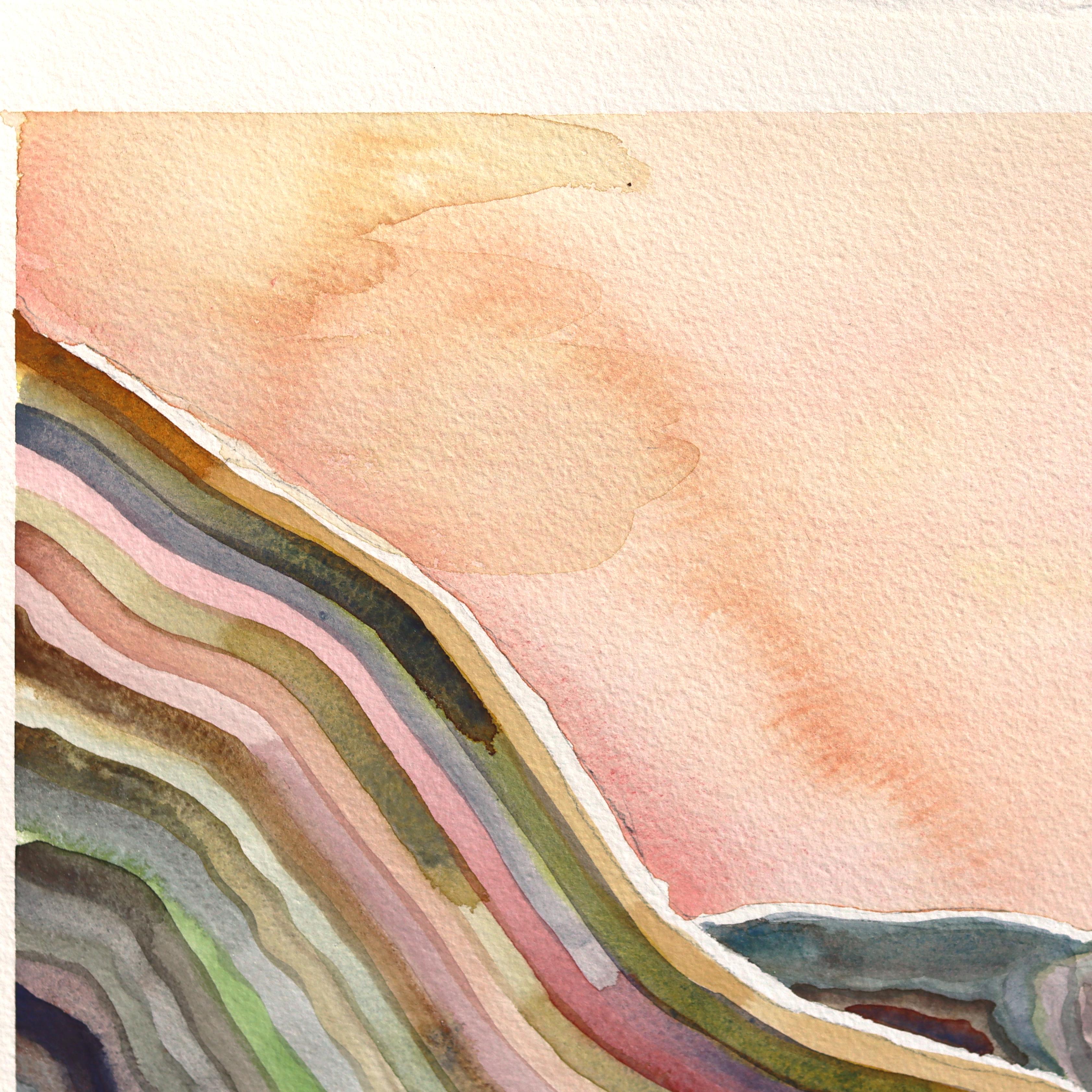 Cañón de Topanga - Paisaje abstracto de colores apagados Pintura de la naturaleza - Art de Heidi Lowell