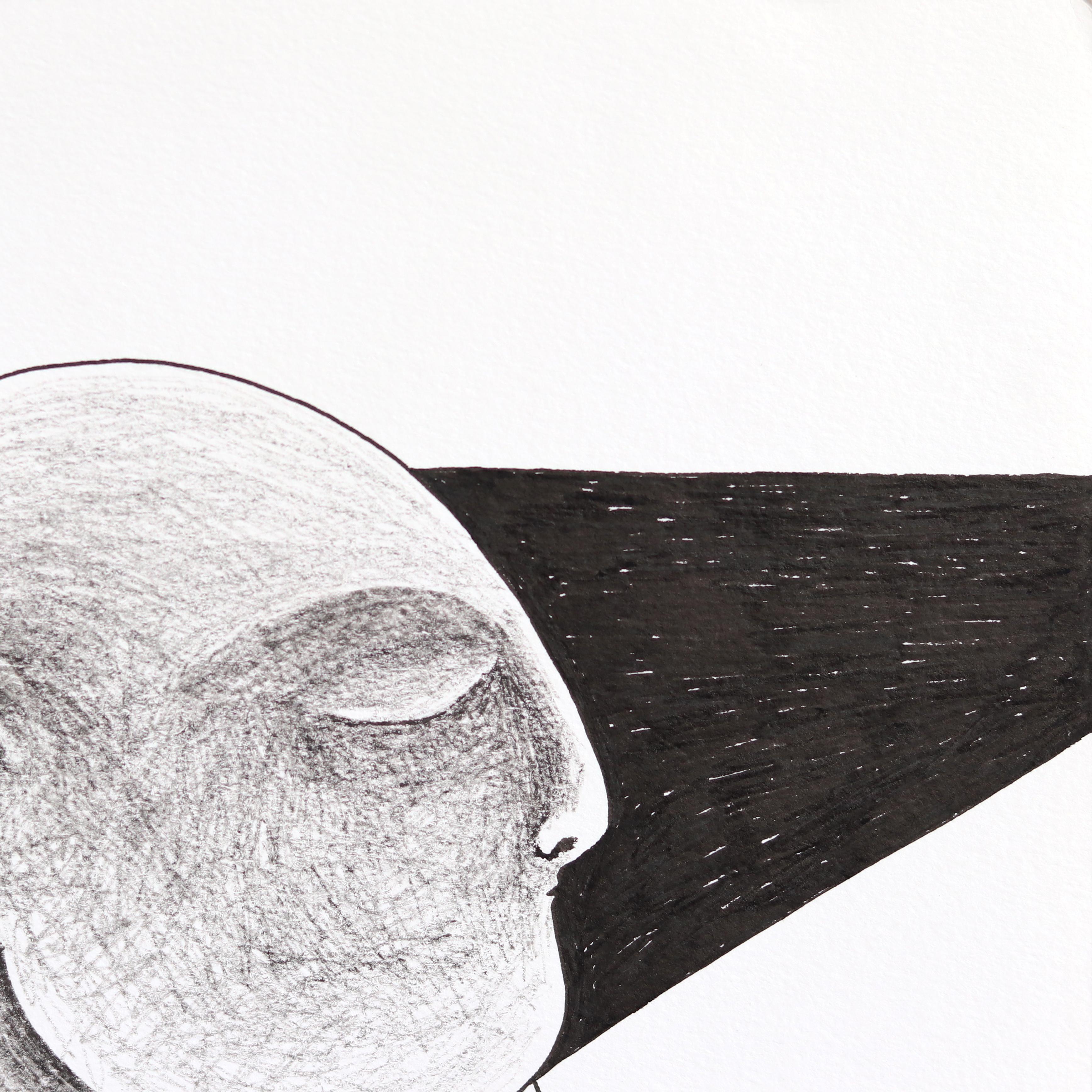 En Forme - Abstract Black and White Figurative Illustrative Ink Artwork on Paper For Sale 2
