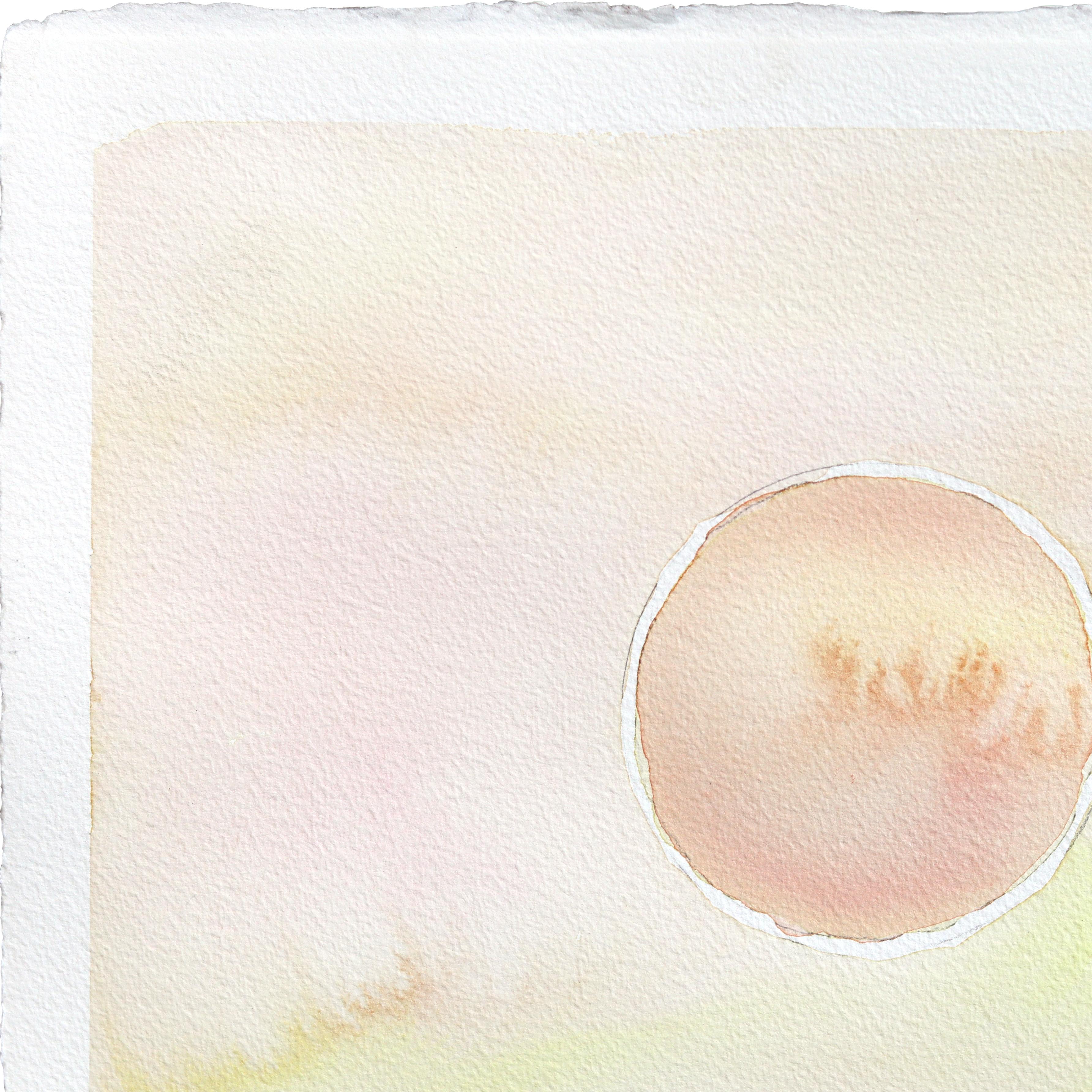 Big Sur - Pintura original abstracta en acuarela de un paisaje costero de colores apagados - Art Abstracto de Heidi Lowell