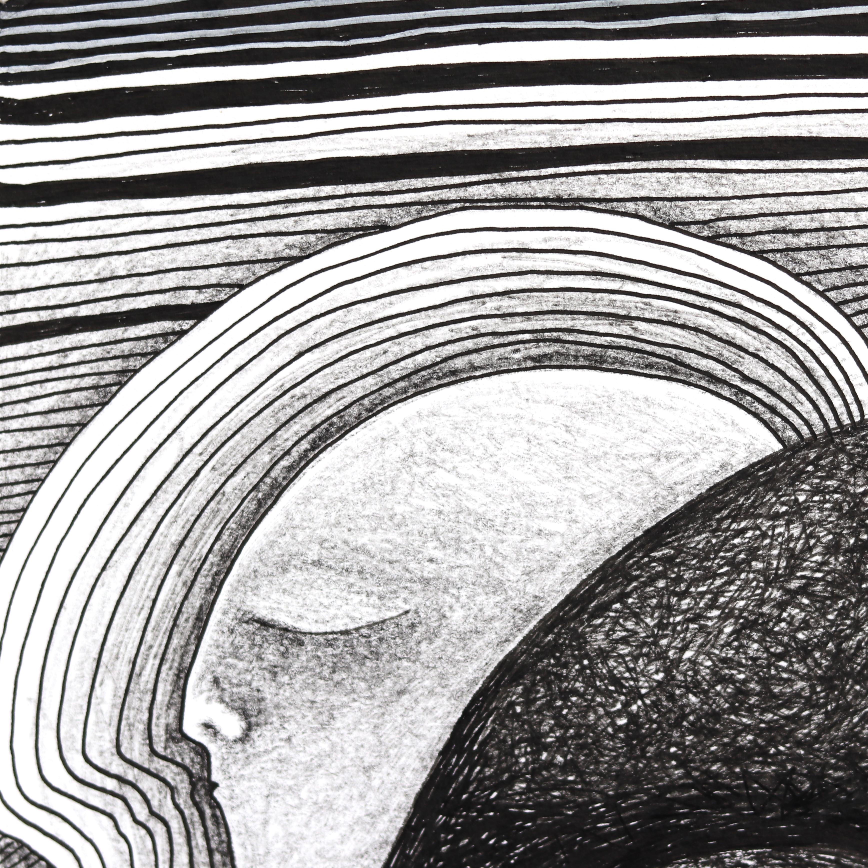 Disingtegration Pt. II - Abstract Black and White Figurative Illustrative Art For Sale 1