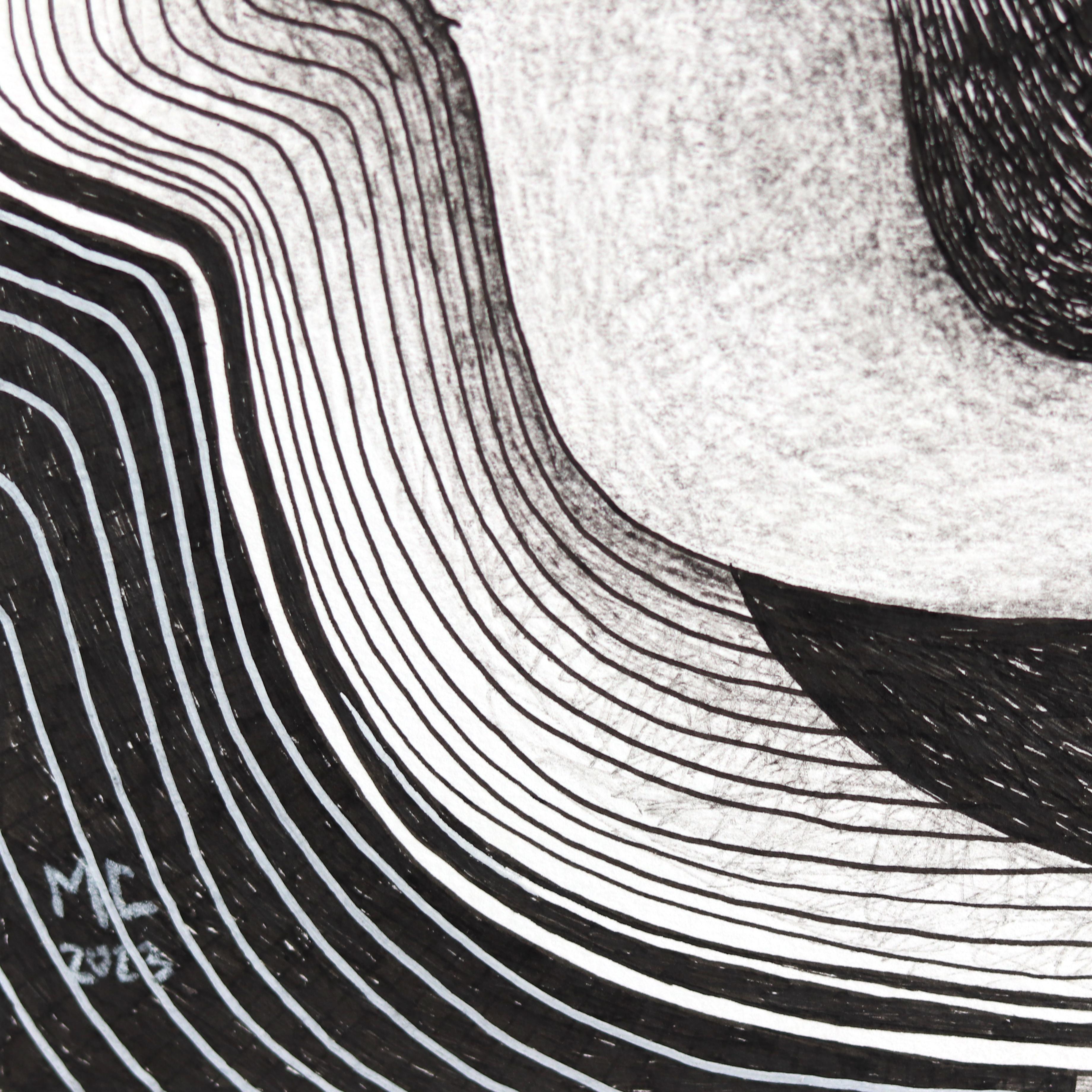Disingtegration Pt. II - Abstract Black and White Figurative Illustrative Art For Sale 4
